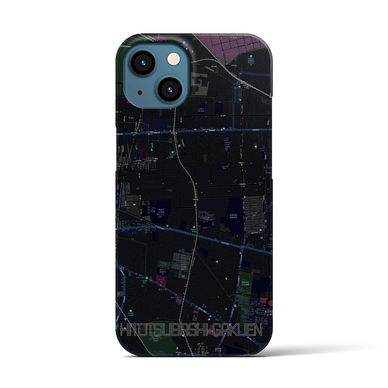 【一橋学園(東京都)】地図柄iPhoneケース(バックカバータイプ)