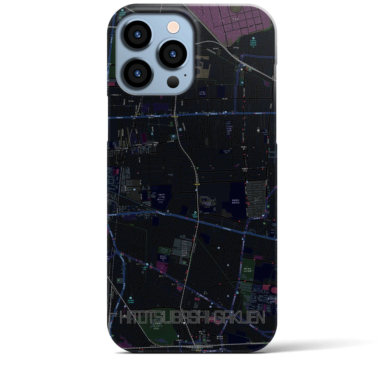 【一橋学園(東京都)】地図柄iPhoneケース(バックカバータイプ)