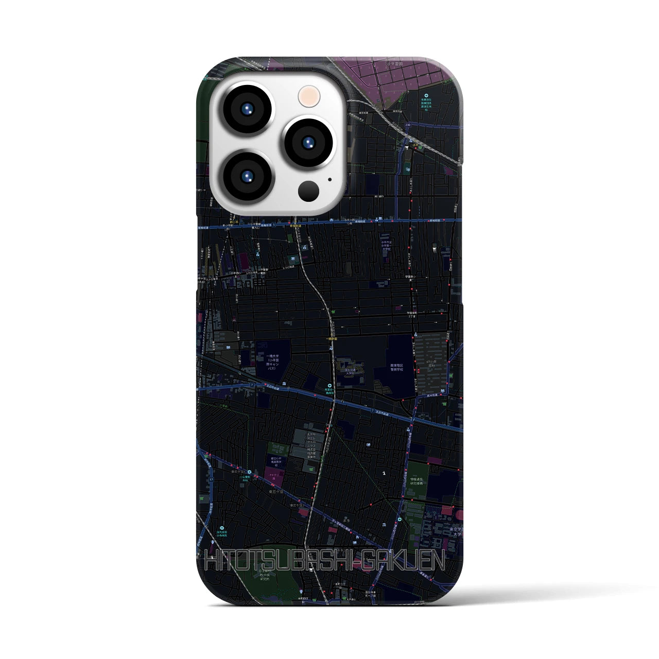 【一橋学園(東京都)】地図柄iPhoneケース(バックカバータイプ)