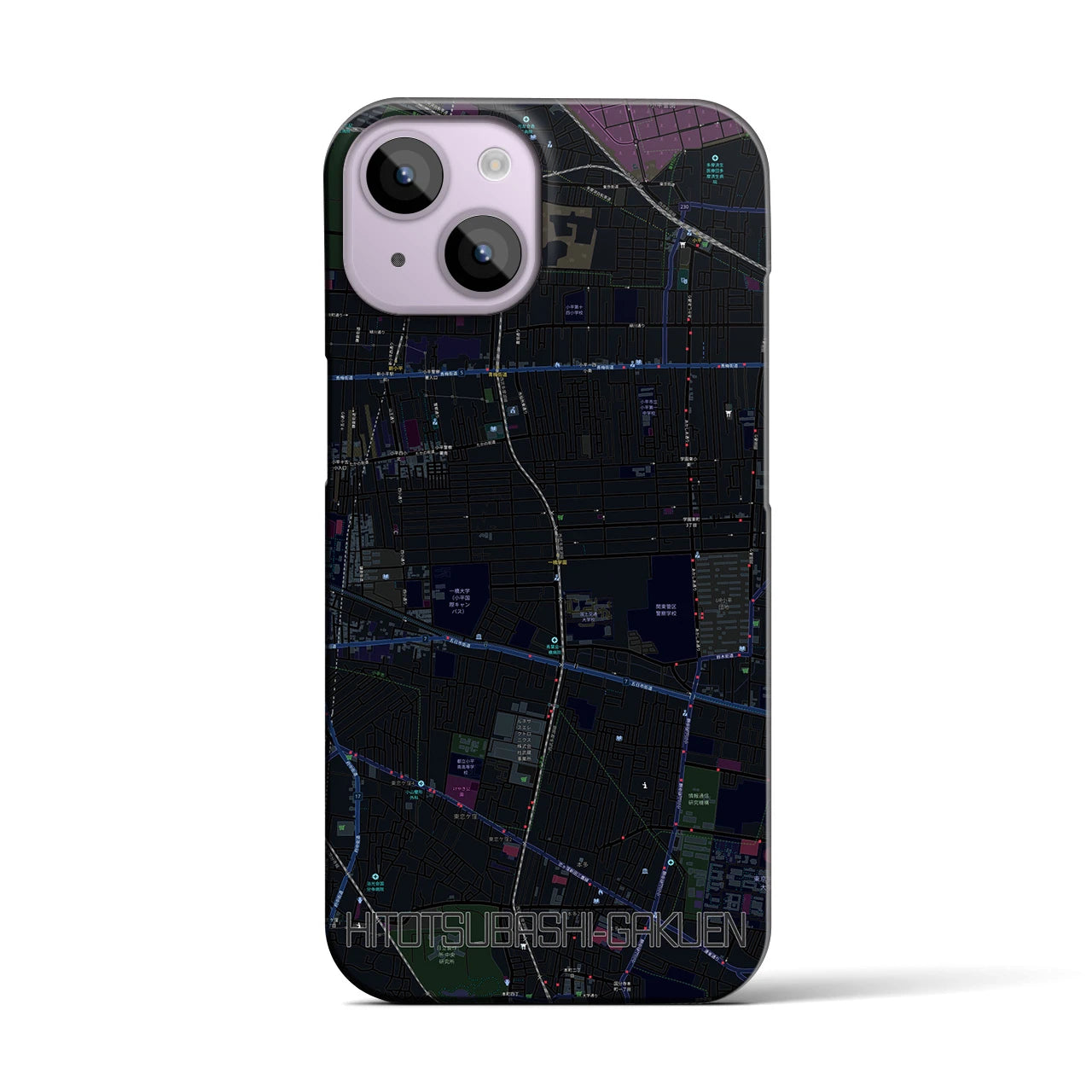 【一橋学園(東京都)】地図柄iPhoneケース(バックカバータイプ)