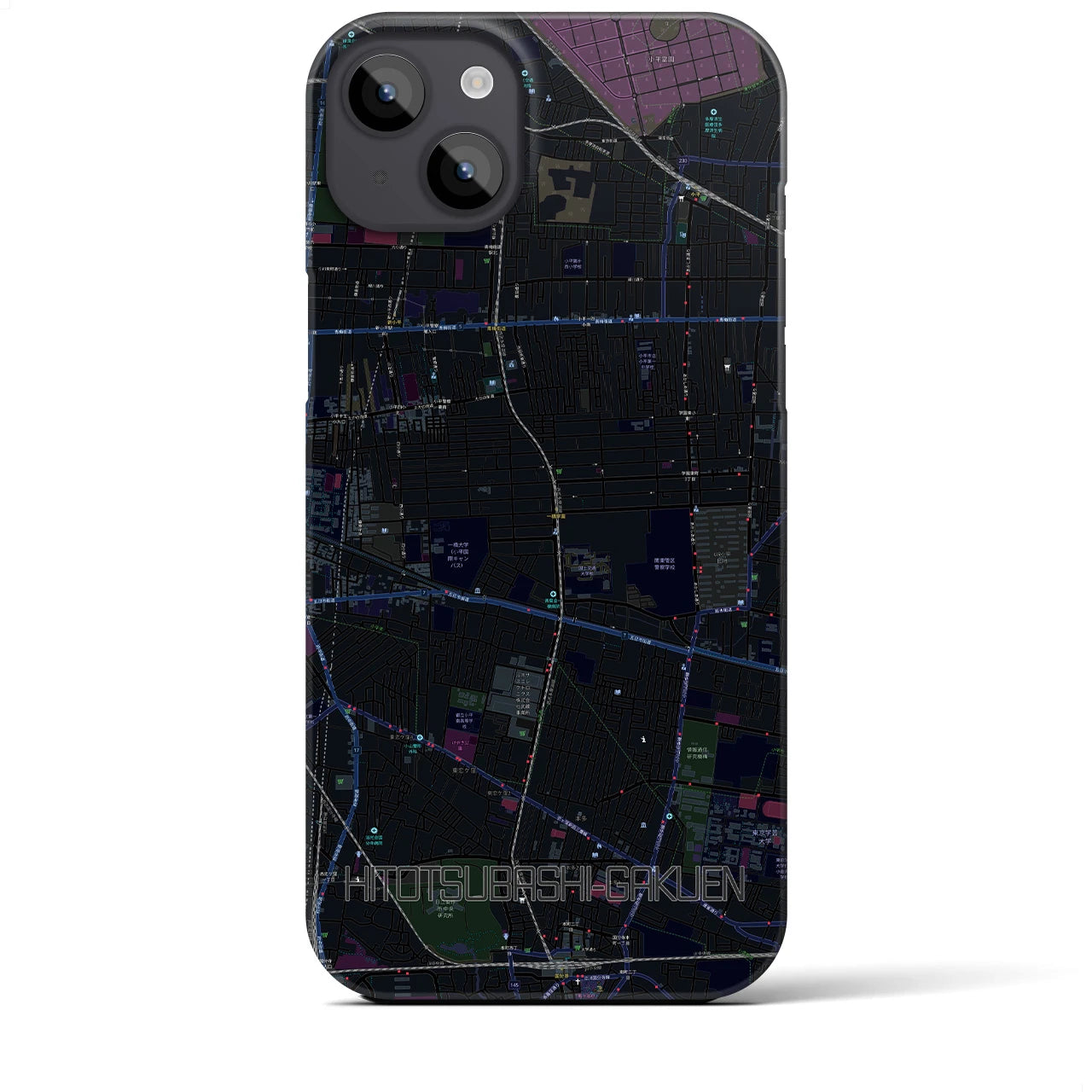 【一橋学園(東京都)】地図柄iPhoneケース(バックカバータイプ)