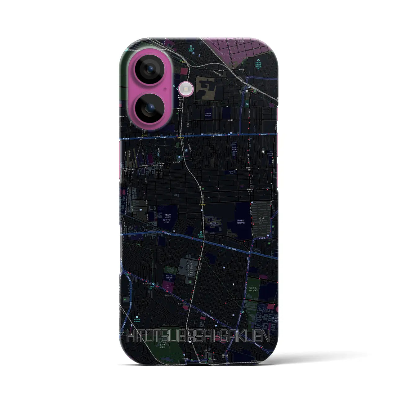 【一橋学園(東京都)】地図柄iPhoneケース(バックカバータイプ)