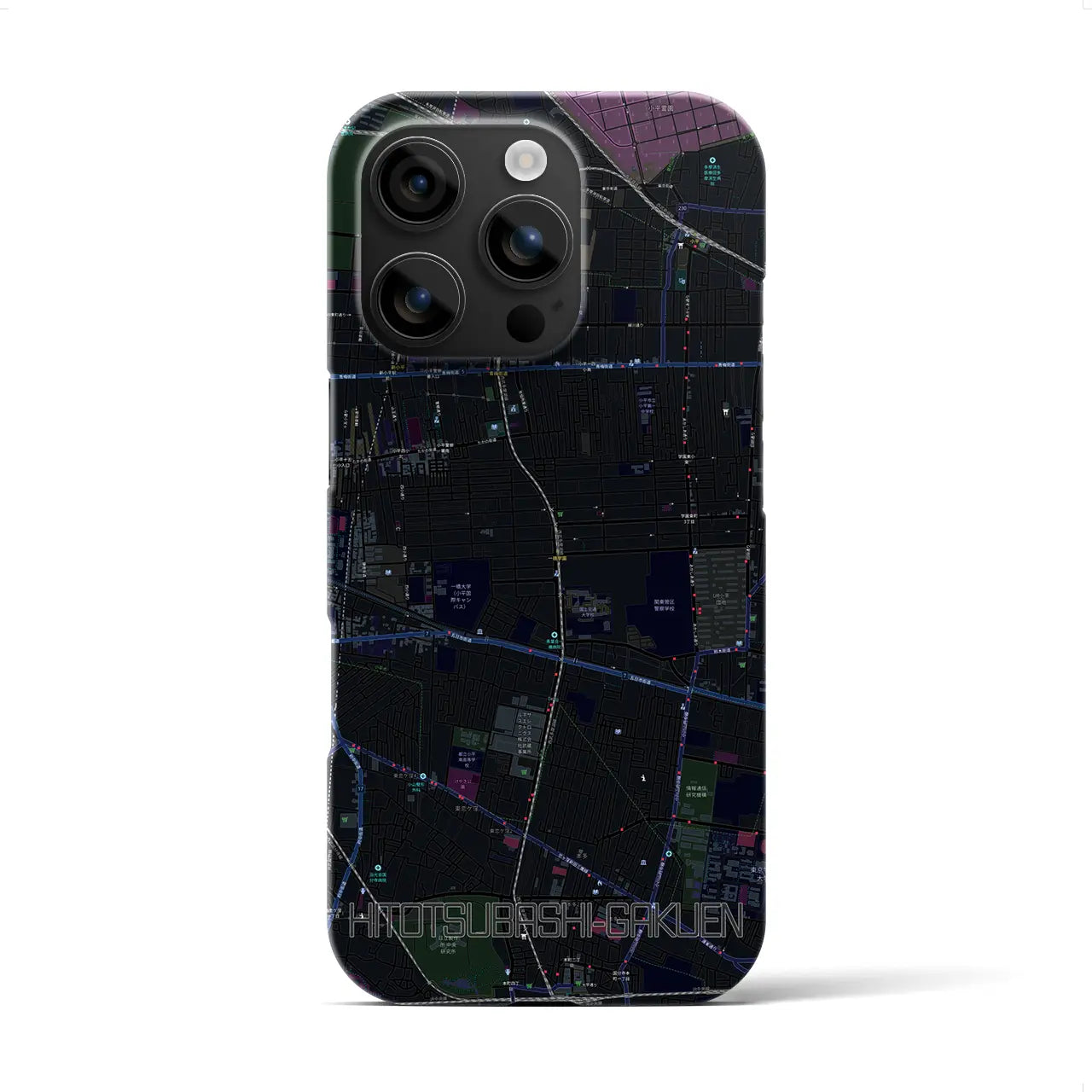 【一橋学園(東京都)】地図柄iPhoneケース(バックカバータイプ)