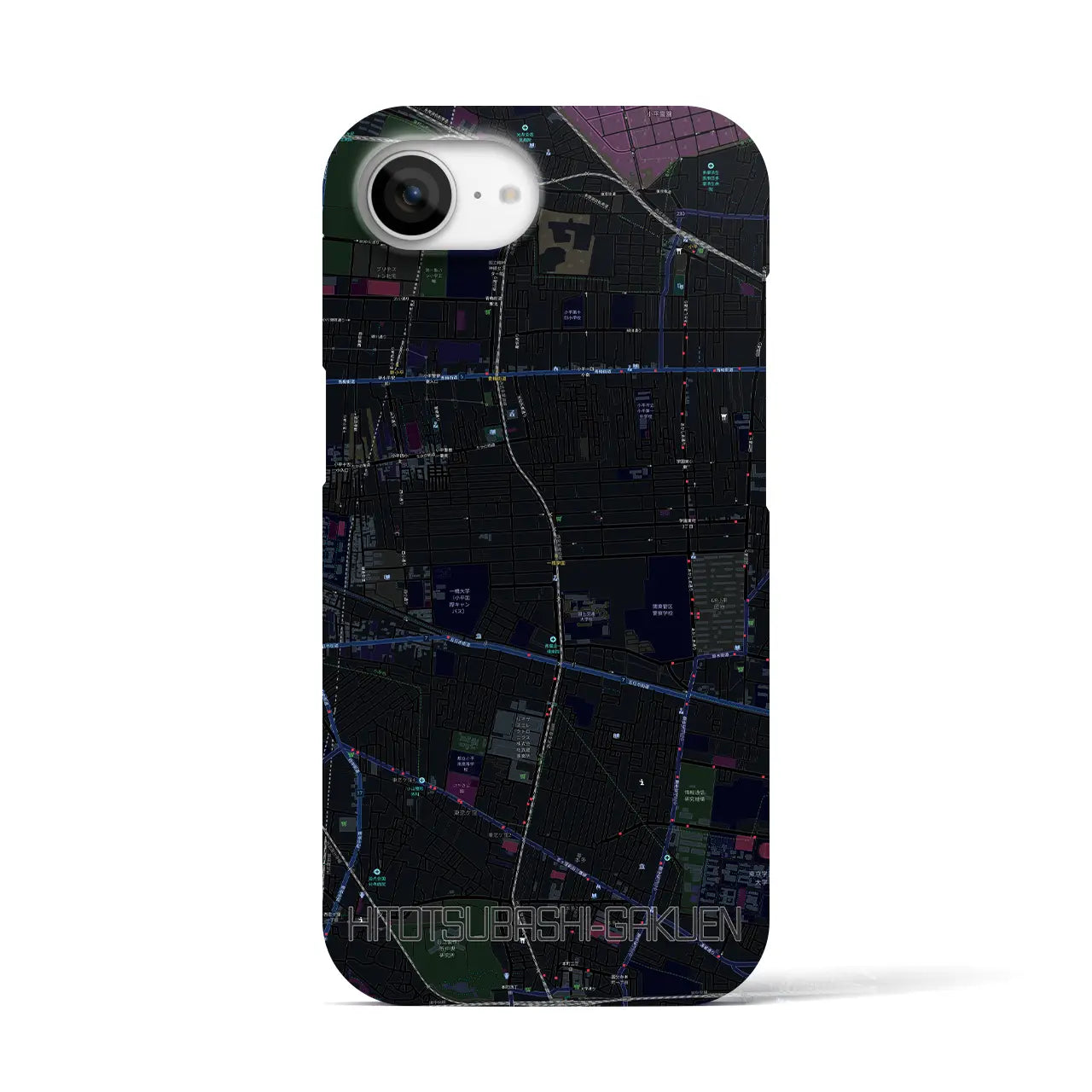 【一橋学園(東京都)】地図柄iPhoneケース(バックカバータイプ)
