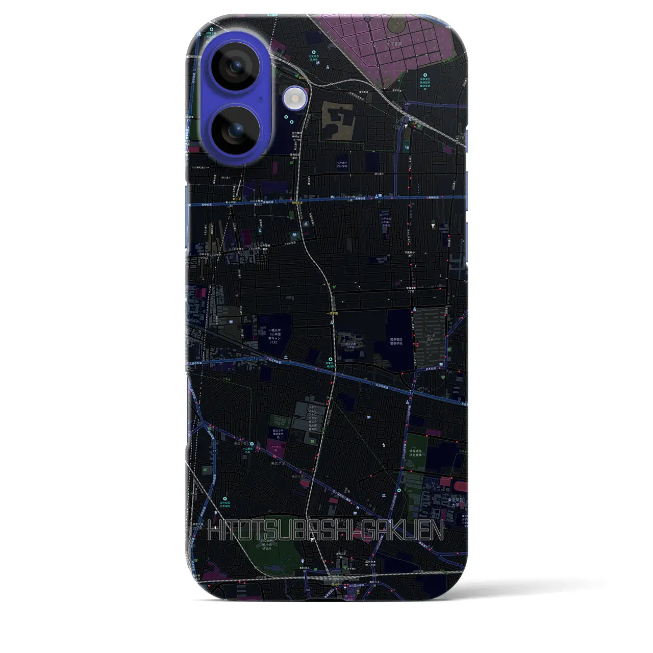 【一橋学園(東京都)】地図柄iPhoneケース(バックカバータイプ)