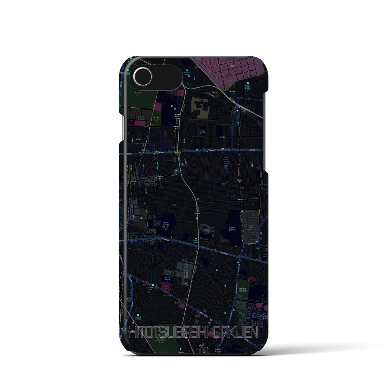 【一橋学園(東京都)】地図柄iPhoneケース(バックカバータイプ)