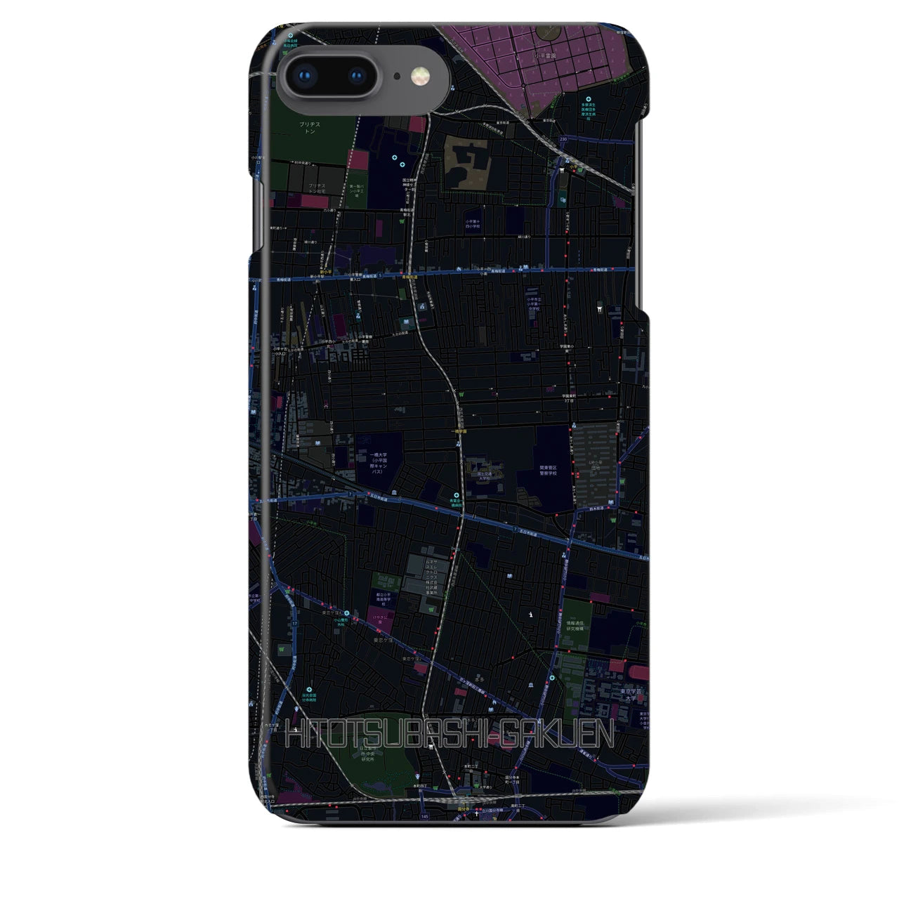 【一橋学園(東京都)】地図柄iPhoneケース(バックカバータイプ)