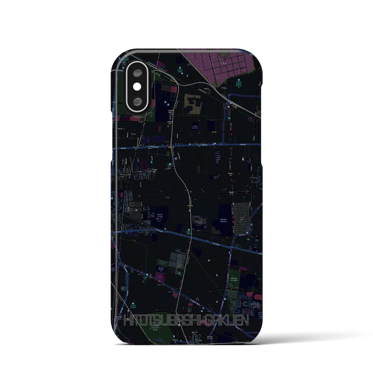 【一橋学園(東京都)】地図柄iPhoneケース(バックカバータイプ)