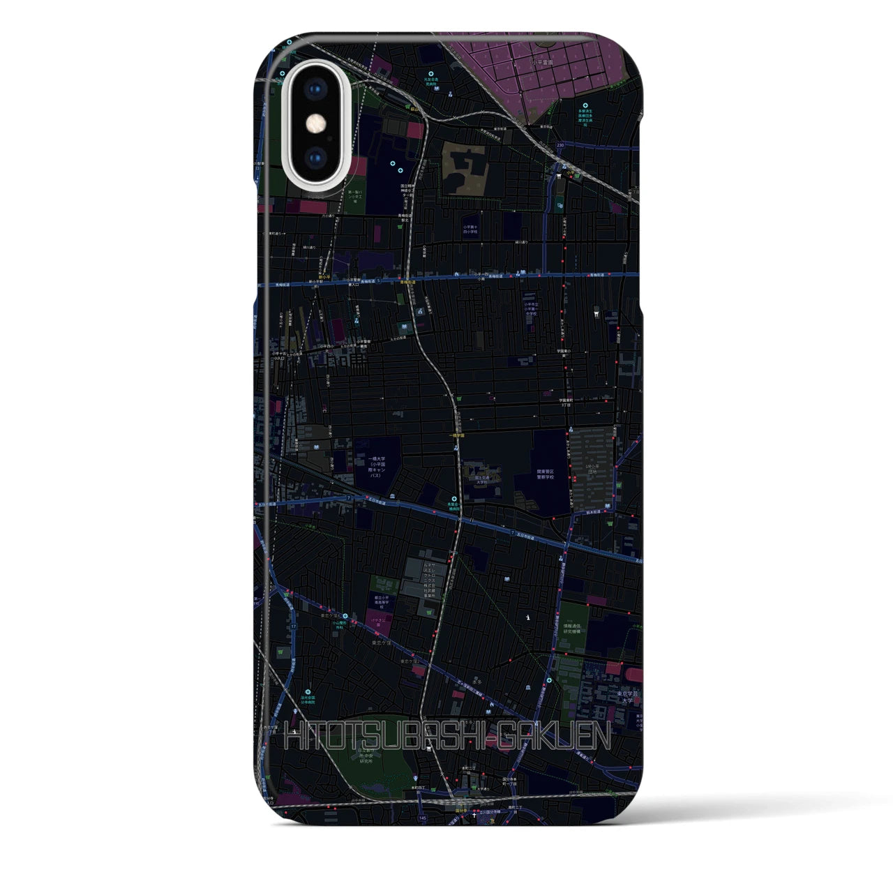 【一橋学園(東京都)】地図柄iPhoneケース(バックカバータイプ)