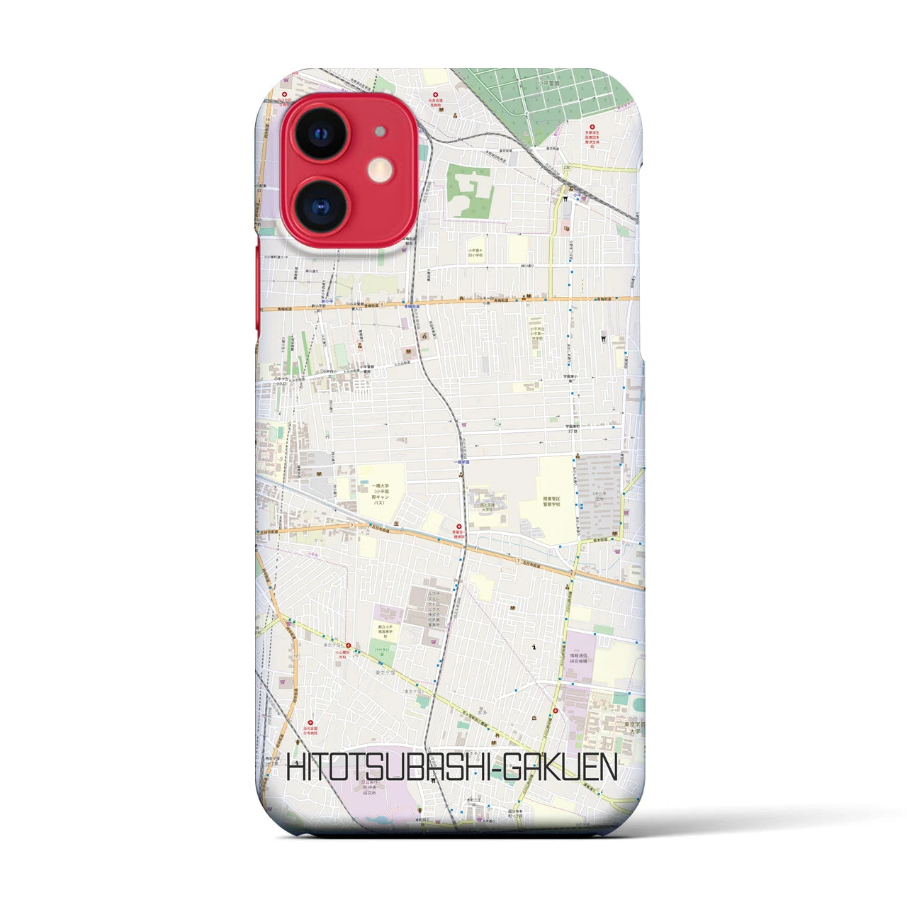 【一橋学園(東京都)】地図柄iPhoneケース(バックカバータイプ)
