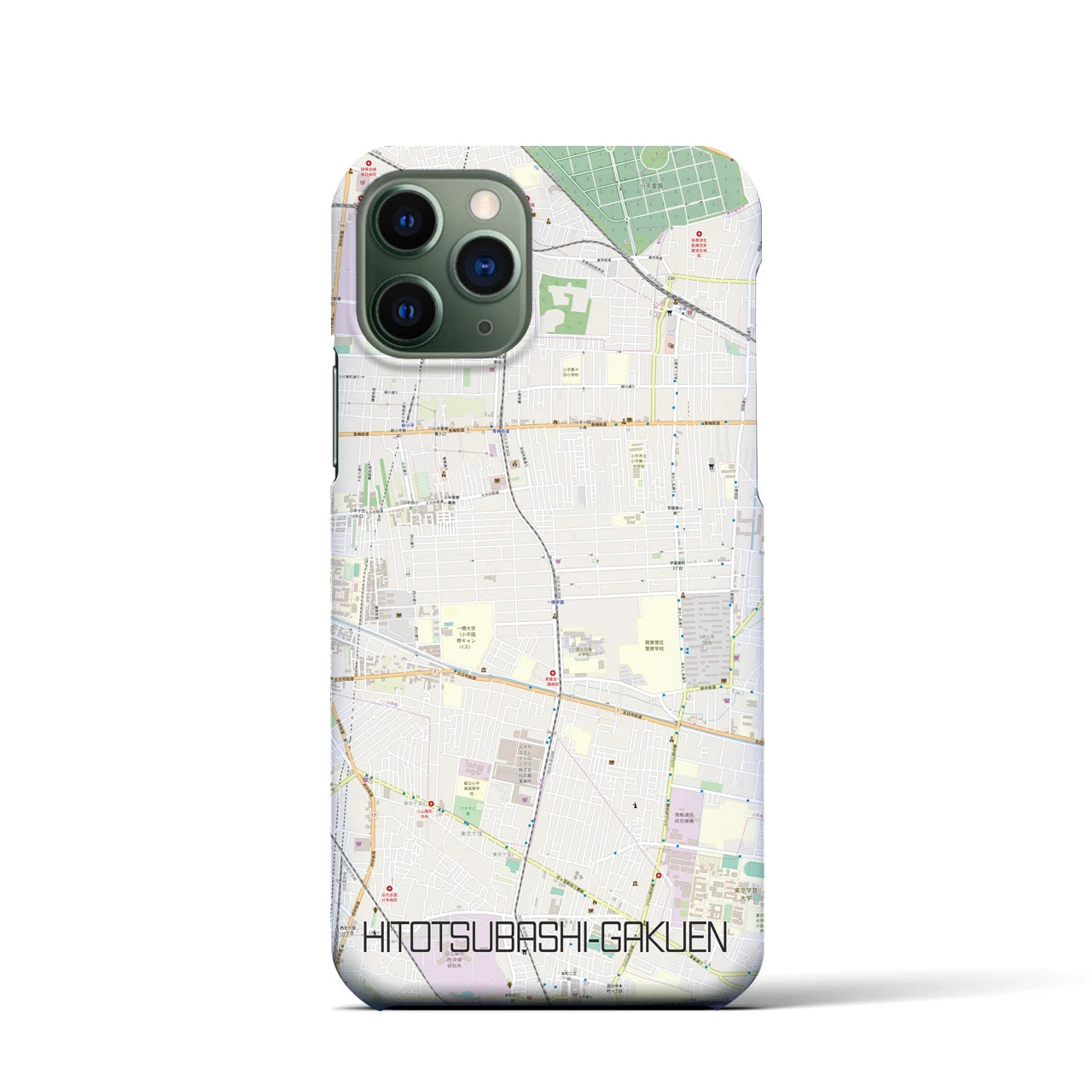 【一橋学園(東京都)】地図柄iPhoneケース(バックカバータイプ)