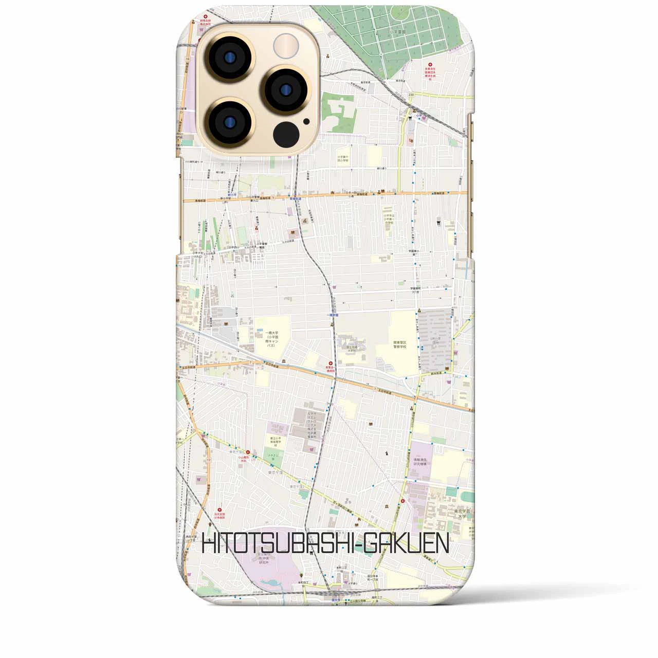 【一橋学園(東京都)】地図柄iPhoneケース(バックカバータイプ)
