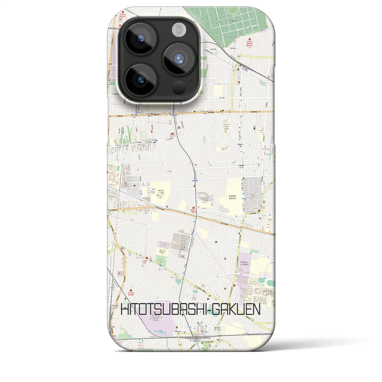 【一橋学園(東京都)】地図柄iPhoneケース(バックカバータイプ)