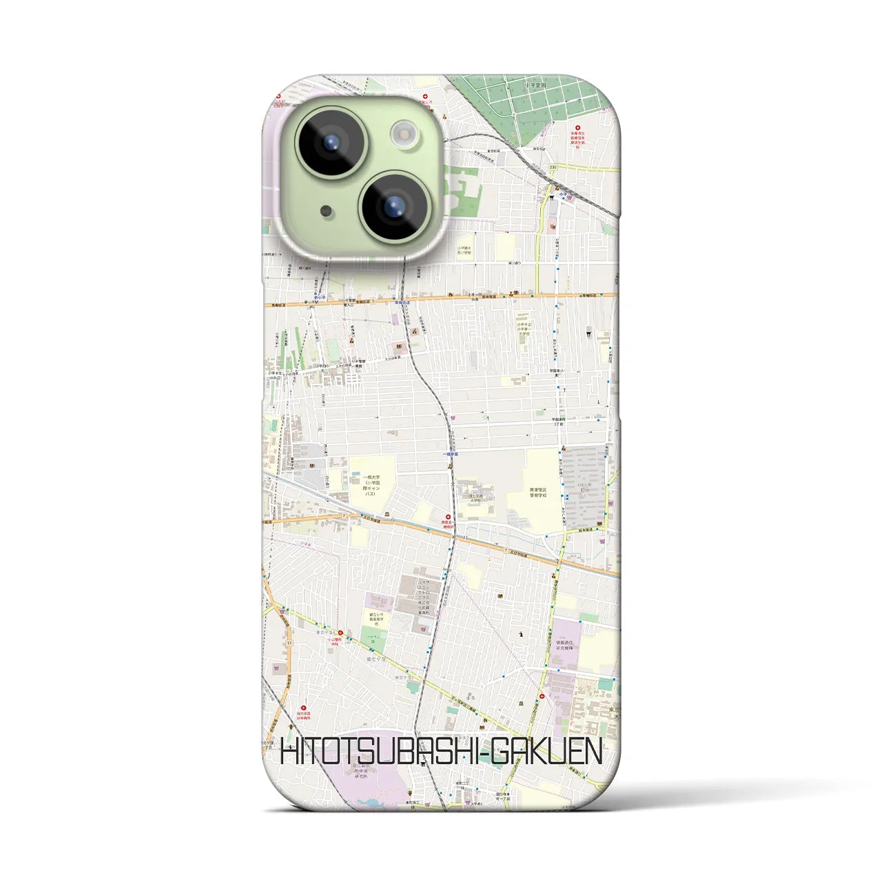 【一橋学園(東京都)】地図柄iPhoneケース(バックカバータイプ)