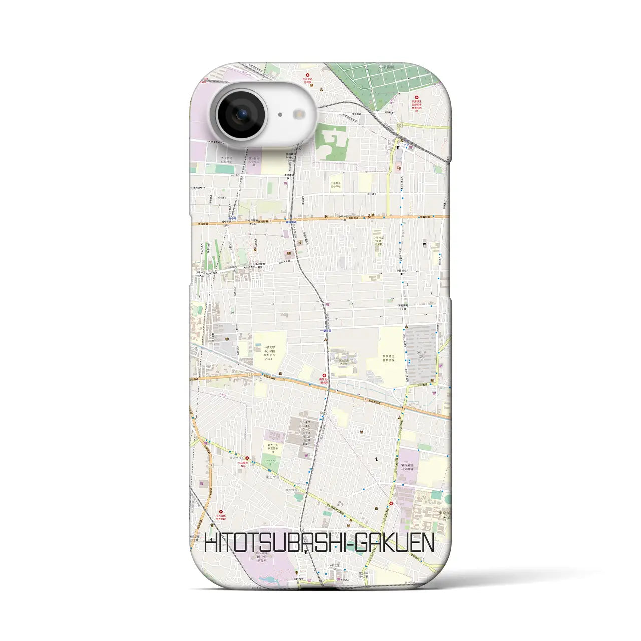 【一橋学園(東京都)】地図柄iPhoneケース(バックカバータイプ)