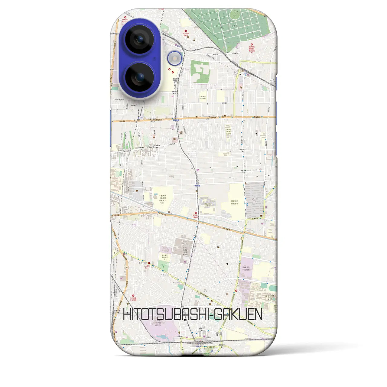 【一橋学園(東京都)】地図柄iPhoneケース(バックカバータイプ)