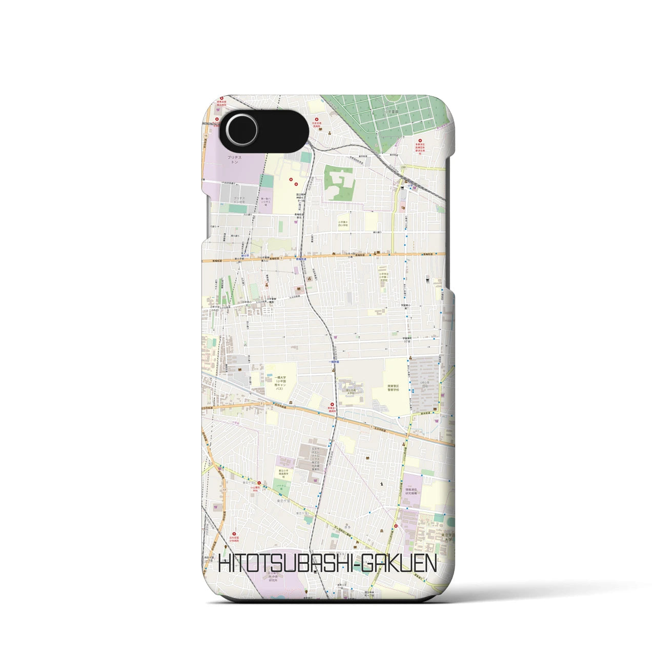 【一橋学園(東京都)】地図柄iPhoneケース(バックカバータイプ)