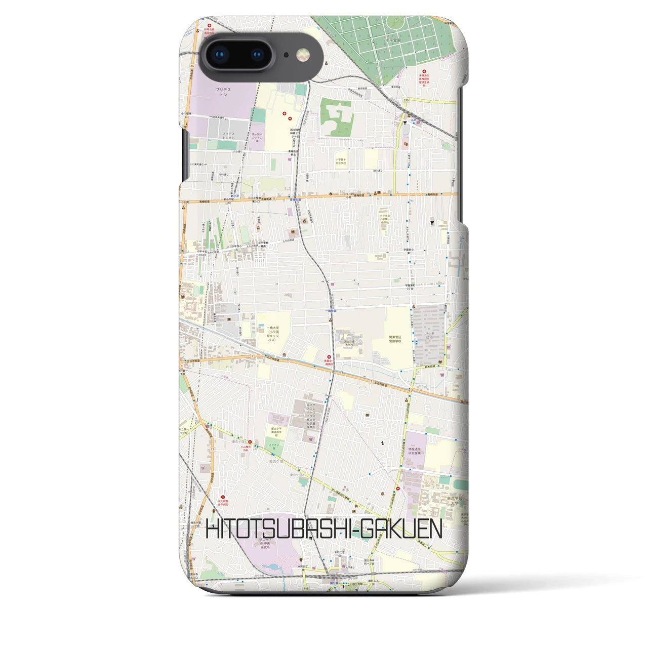 【一橋学園(東京都)】地図柄iPhoneケース(バックカバータイプ)