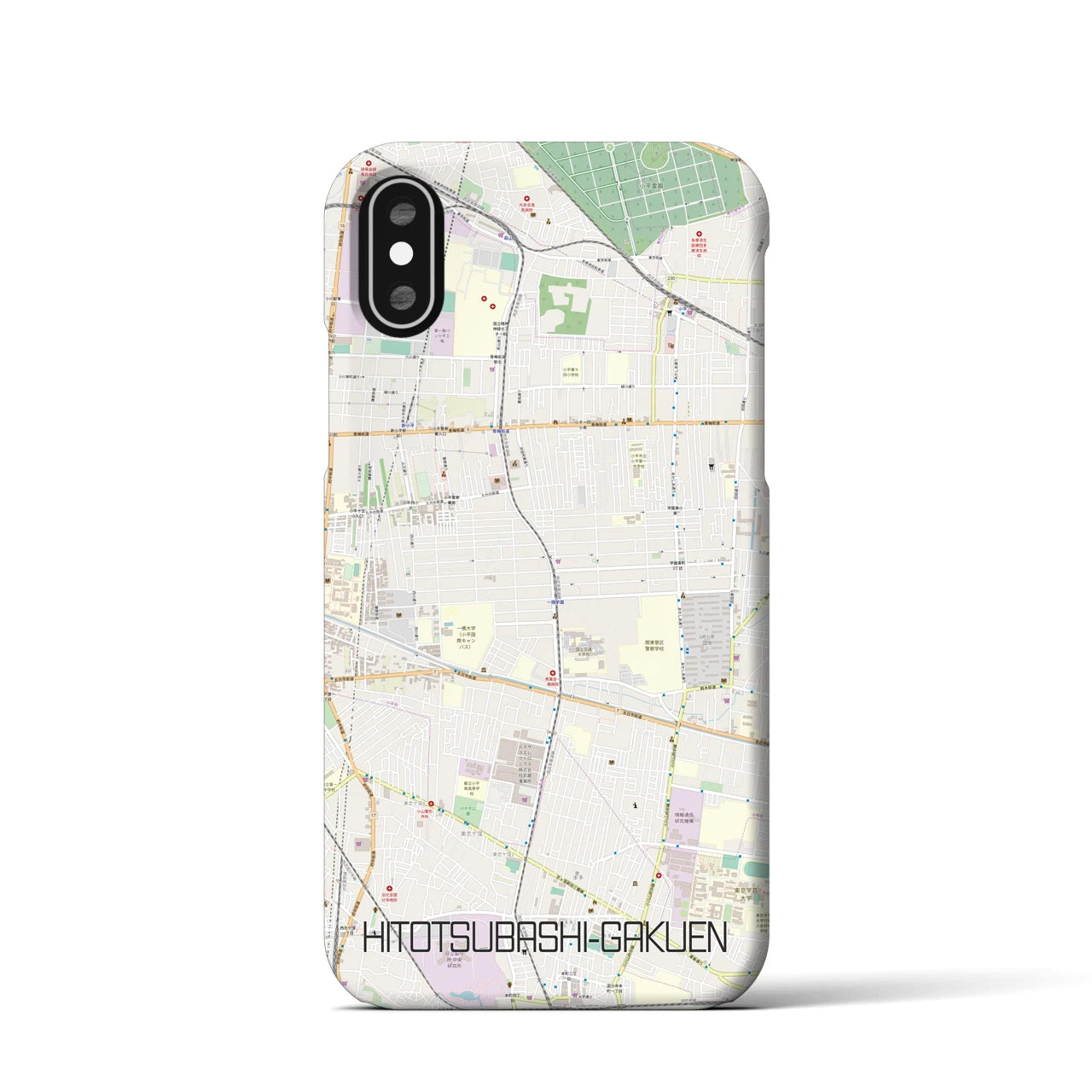 【一橋学園(東京都)】地図柄iPhoneケース(バックカバータイプ)