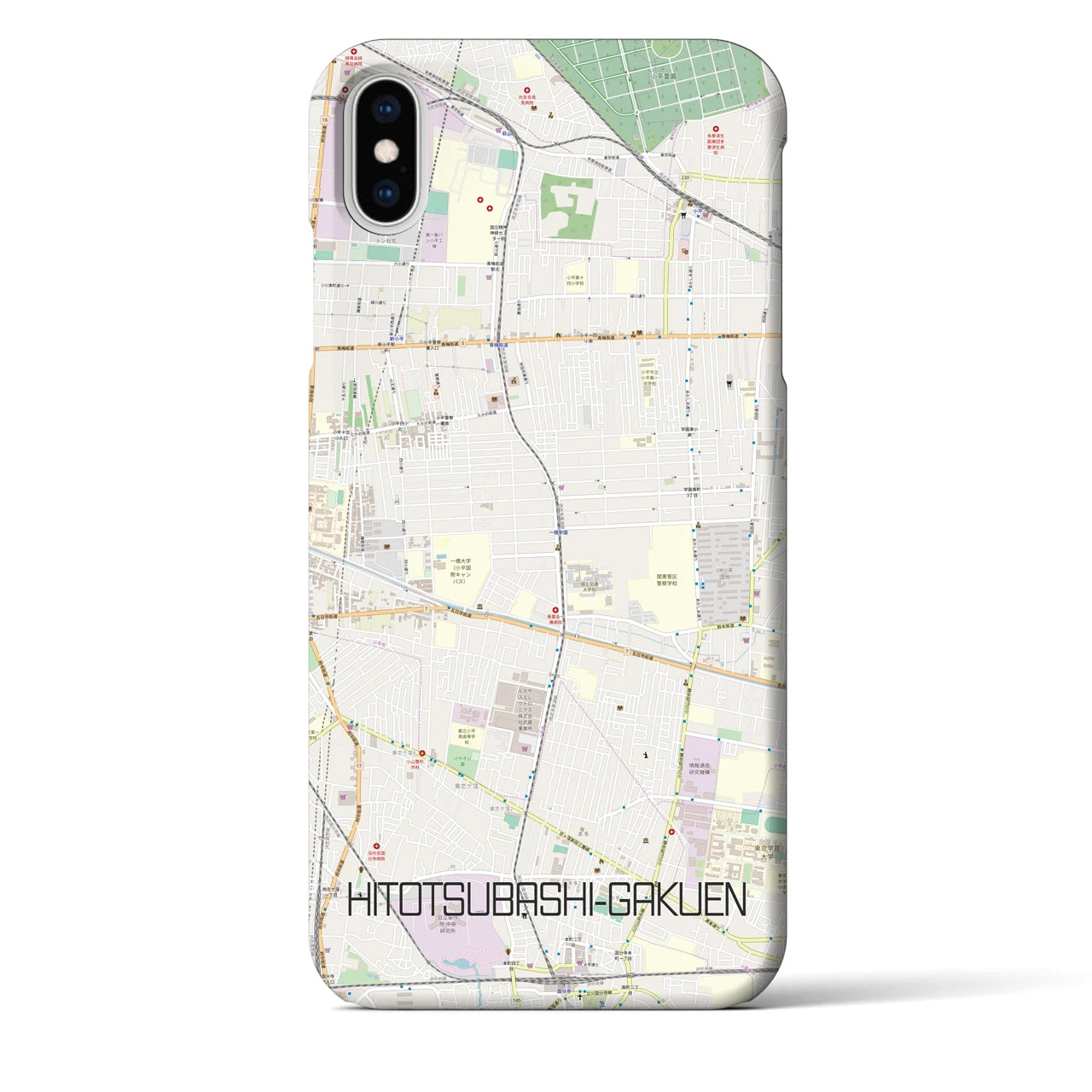 【一橋学園(東京都)】地図柄iPhoneケース(バックカバータイプ)