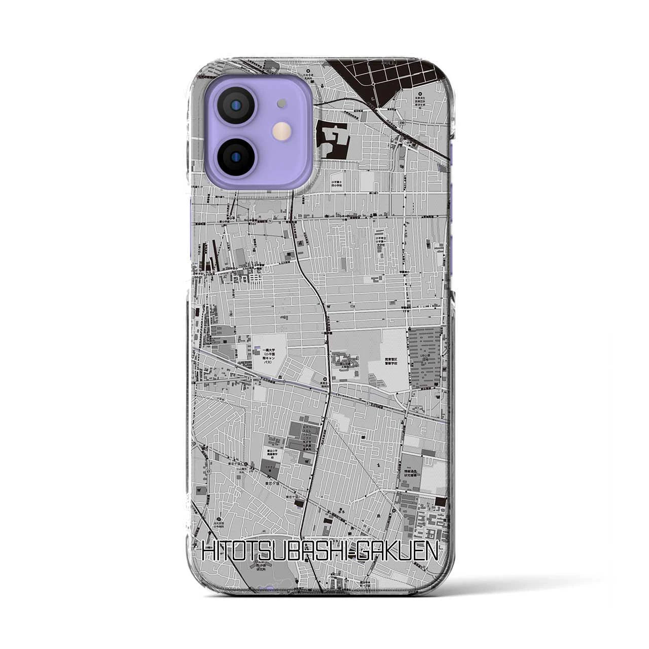 【一橋学園(東京都)】地図柄iPhoneケース(クリアタイプ)