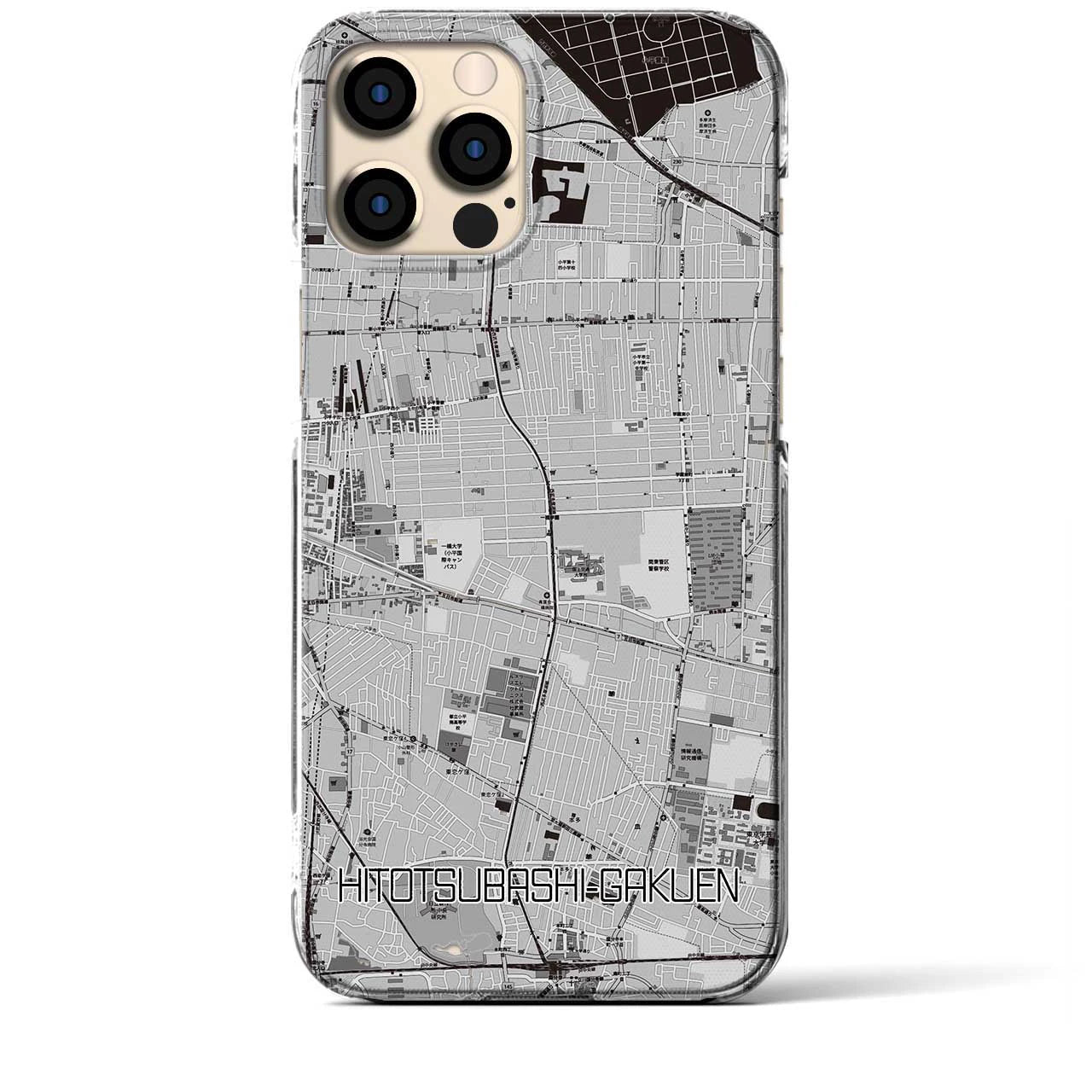 【一橋学園(東京都)】地図柄iPhoneケース(クリアタイプ)