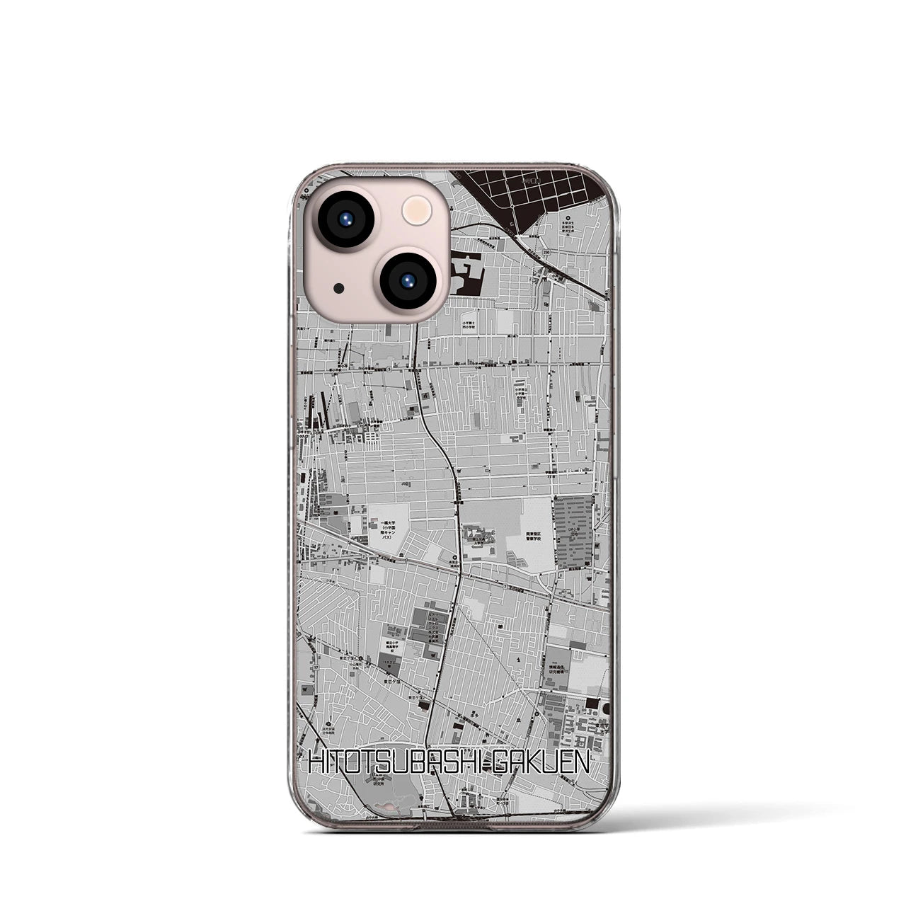 【一橋学園(東京都)】地図柄iPhoneケース(クリアタイプ)