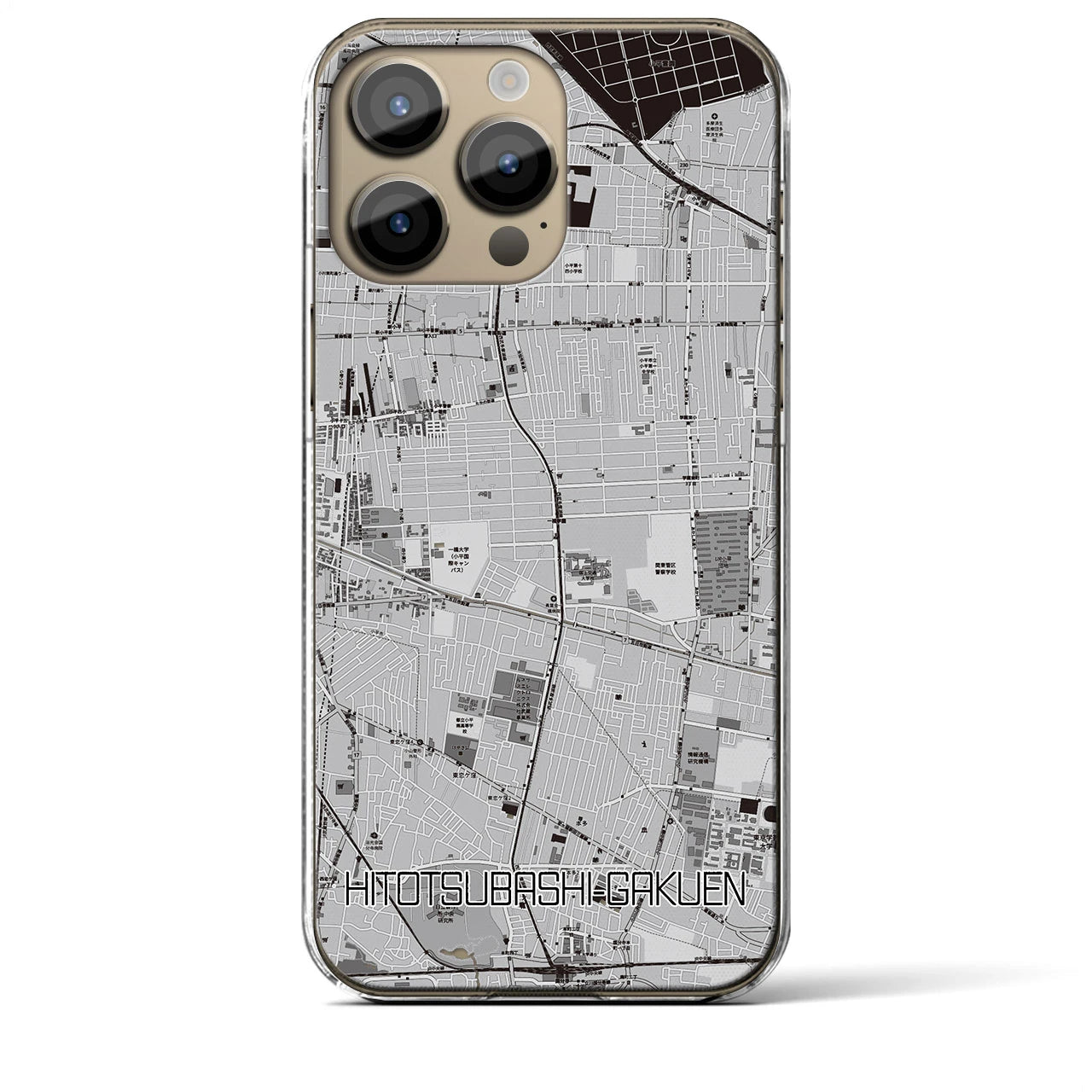 【一橋学園(東京都)】地図柄iPhoneケース(クリアタイプ)