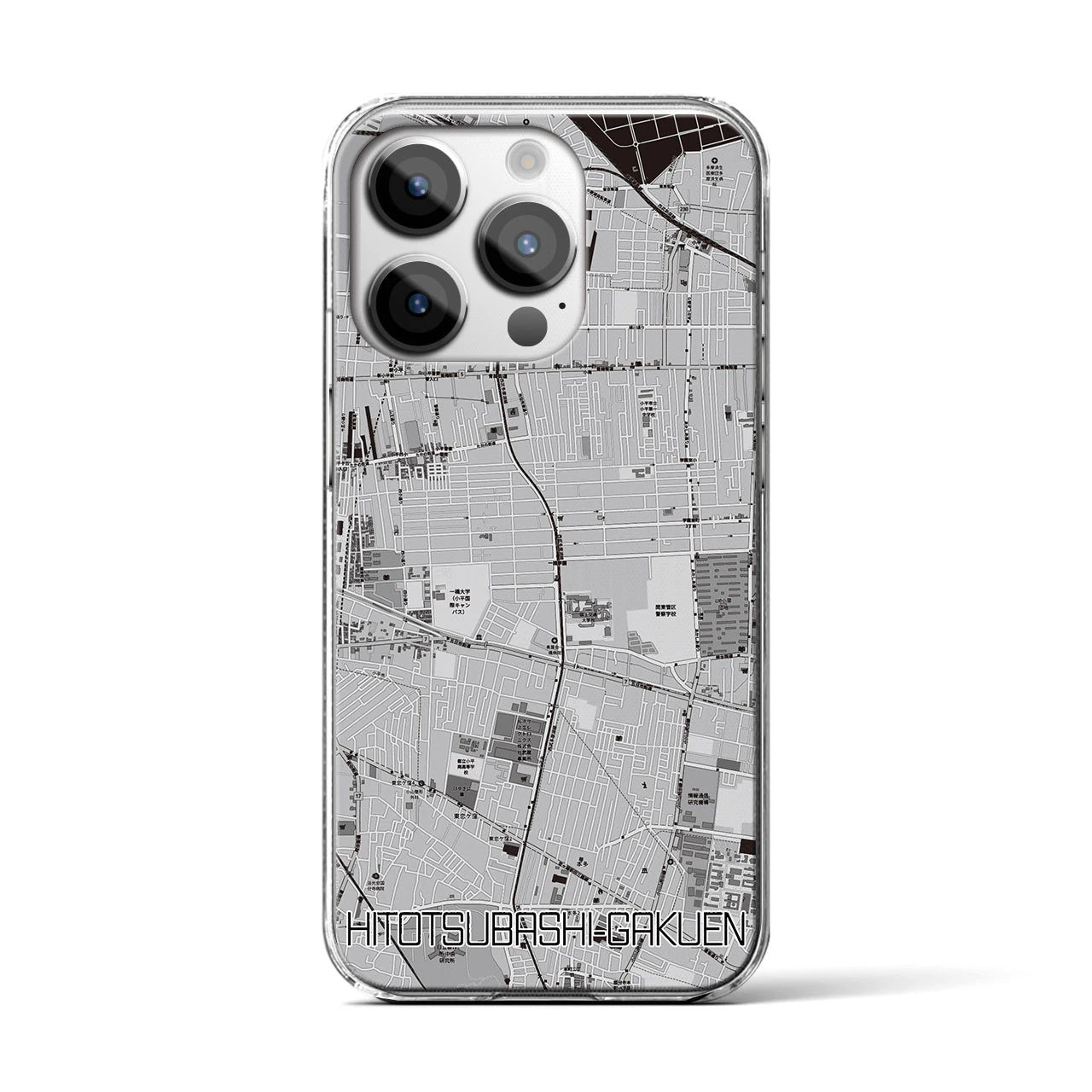 【一橋学園(東京都)】地図柄iPhoneケース(クリアタイプ)
