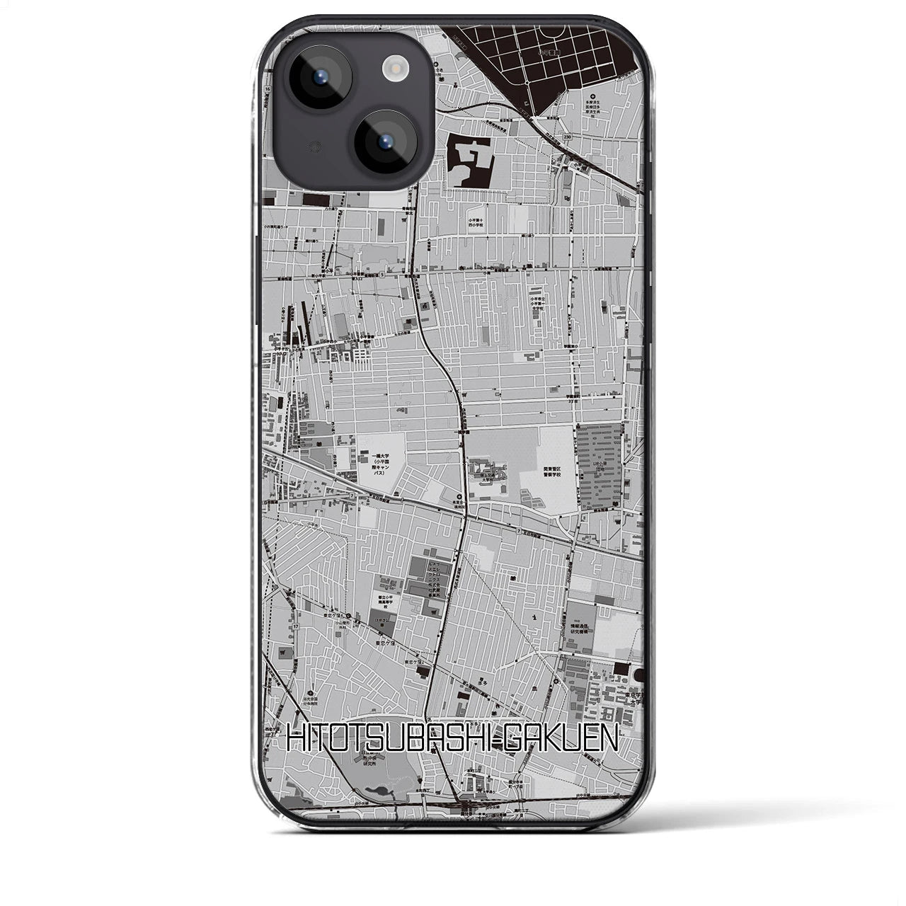 【一橋学園(東京都)】地図柄iPhoneケース(クリアタイプ)