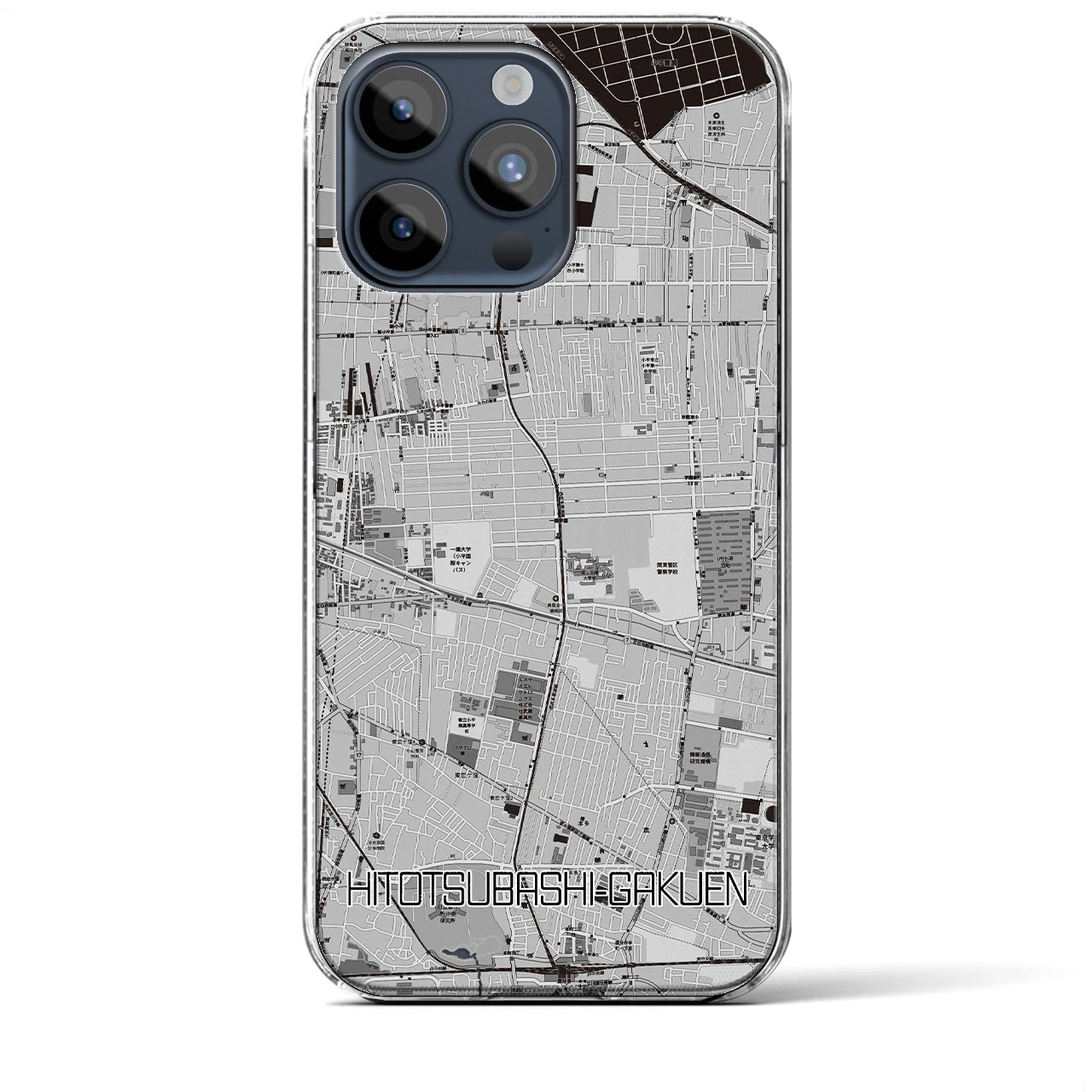 【一橋学園(東京都)】地図柄iPhoneケース(クリアタイプ)