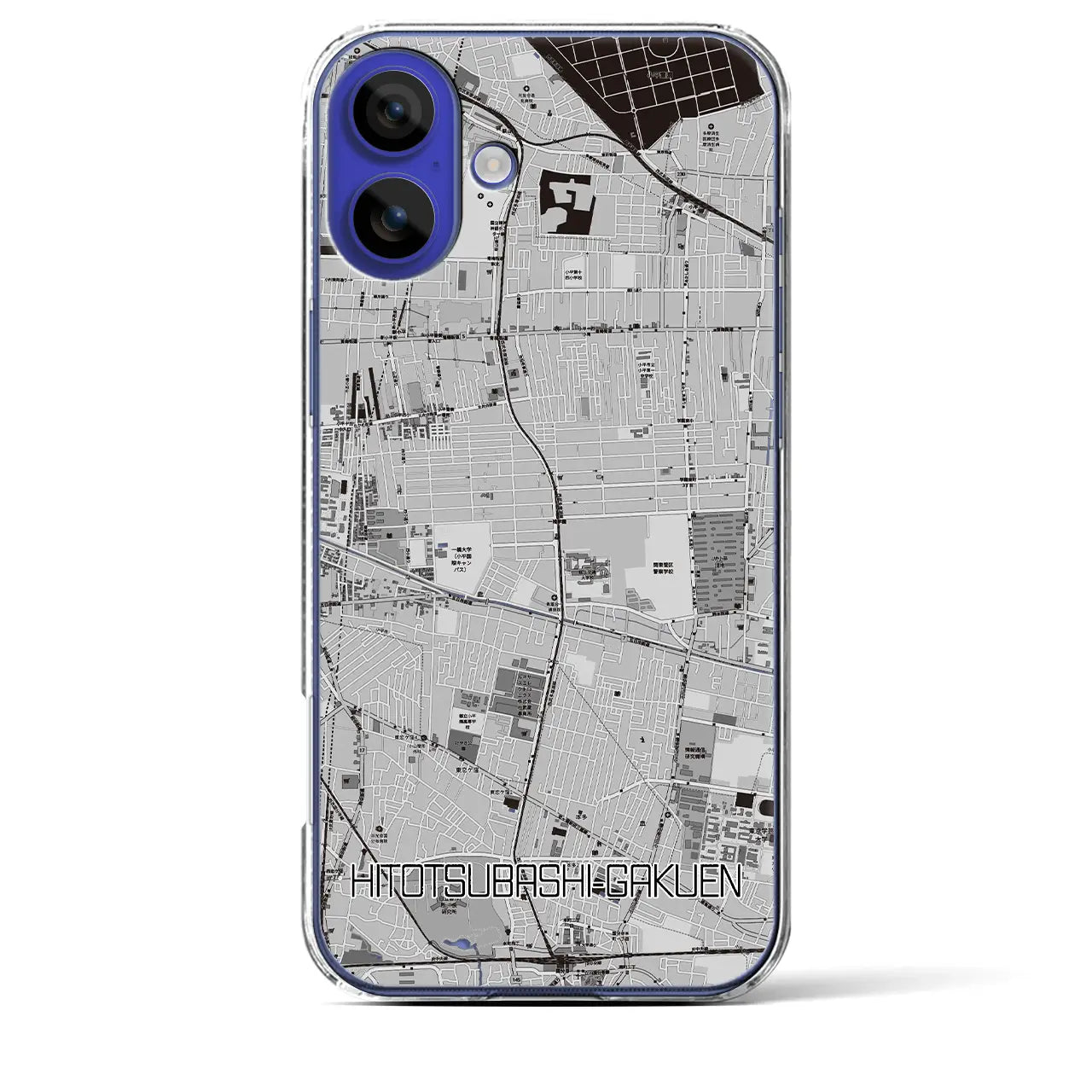 【一橋学園(東京都)】地図柄iPhoneケース(クリアタイプ)