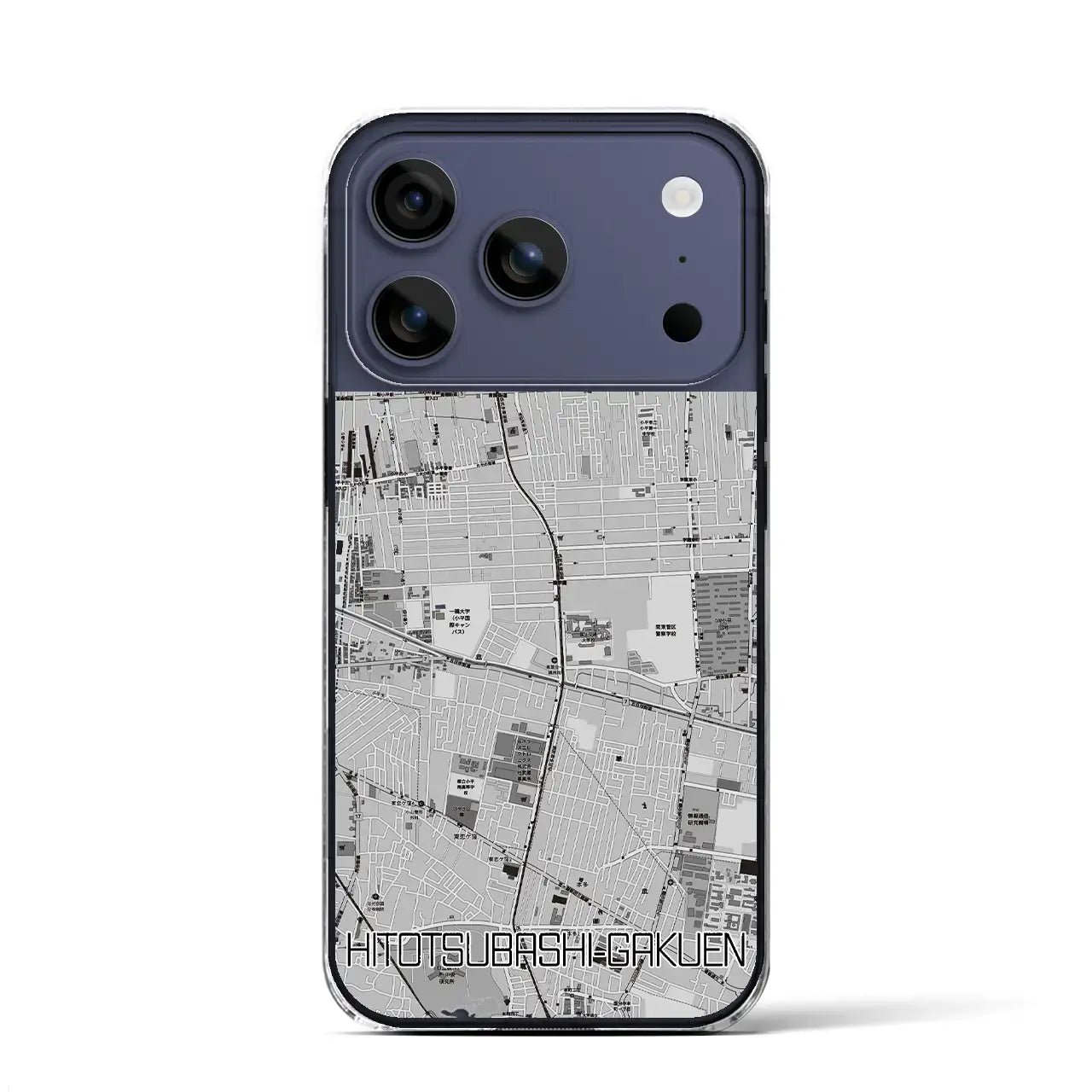 【一橋学園(東京都)】地図柄iPhoneケース(クリアタイプ)