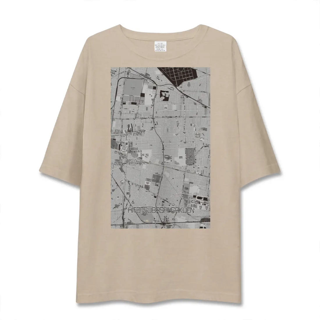 【一橋学園(東京都)】地図柄ビッグシルエットTシャツ
