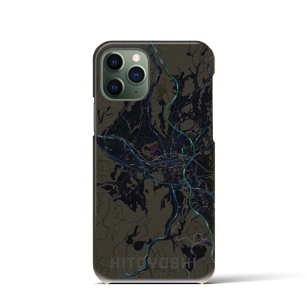 【人吉(熊本県)】地図柄iPhoneケース(バックカバータイプ)