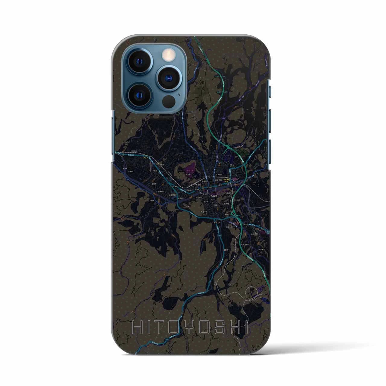 【人吉(熊本県)】地図柄iPhoneケース(バックカバータイプ)