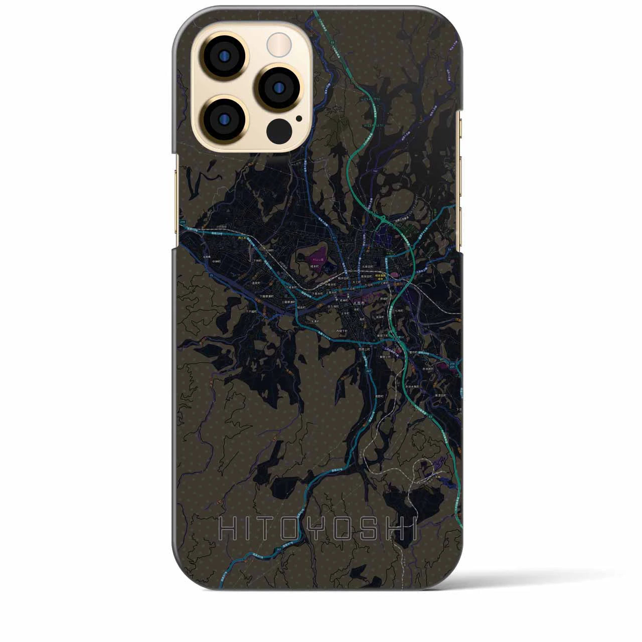 【人吉(熊本県)】地図柄iPhoneケース(バックカバータイプ)