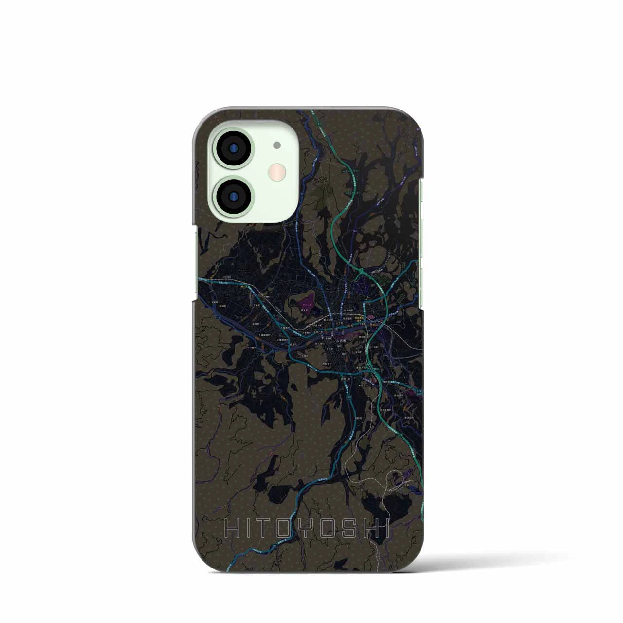 【人吉(熊本県)】地図柄iPhoneケース(バックカバータイプ)