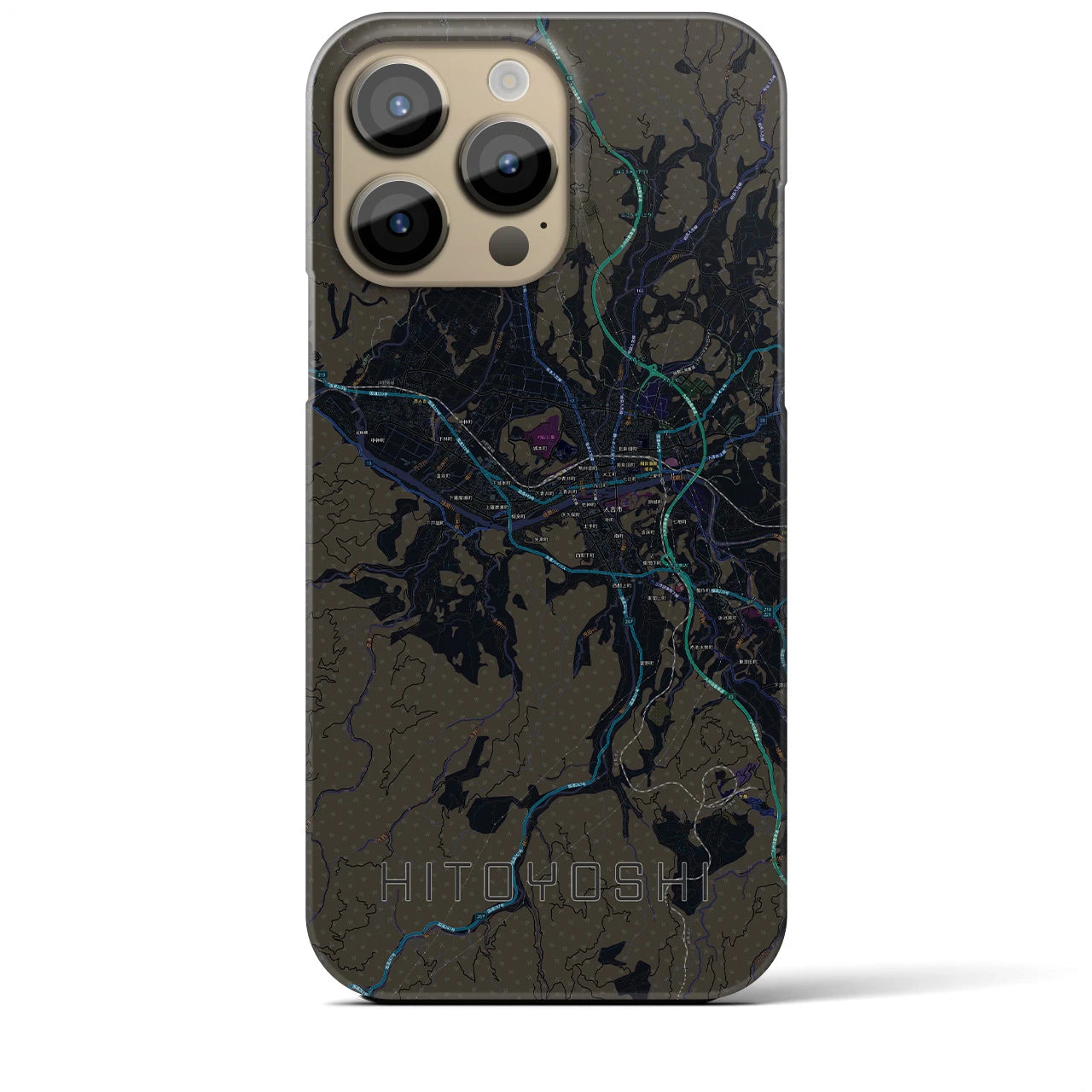 【人吉(熊本県)】地図柄iPhoneケース(バックカバータイプ)