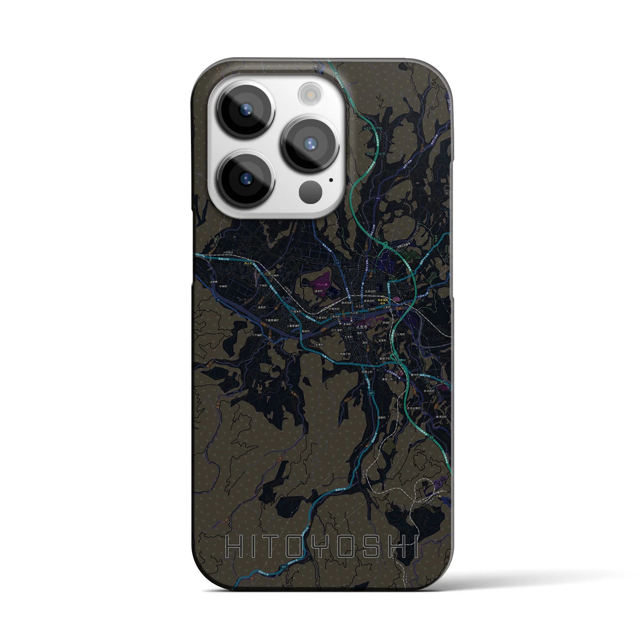 【人吉(熊本県)】地図柄iPhoneケース(バックカバータイプ)