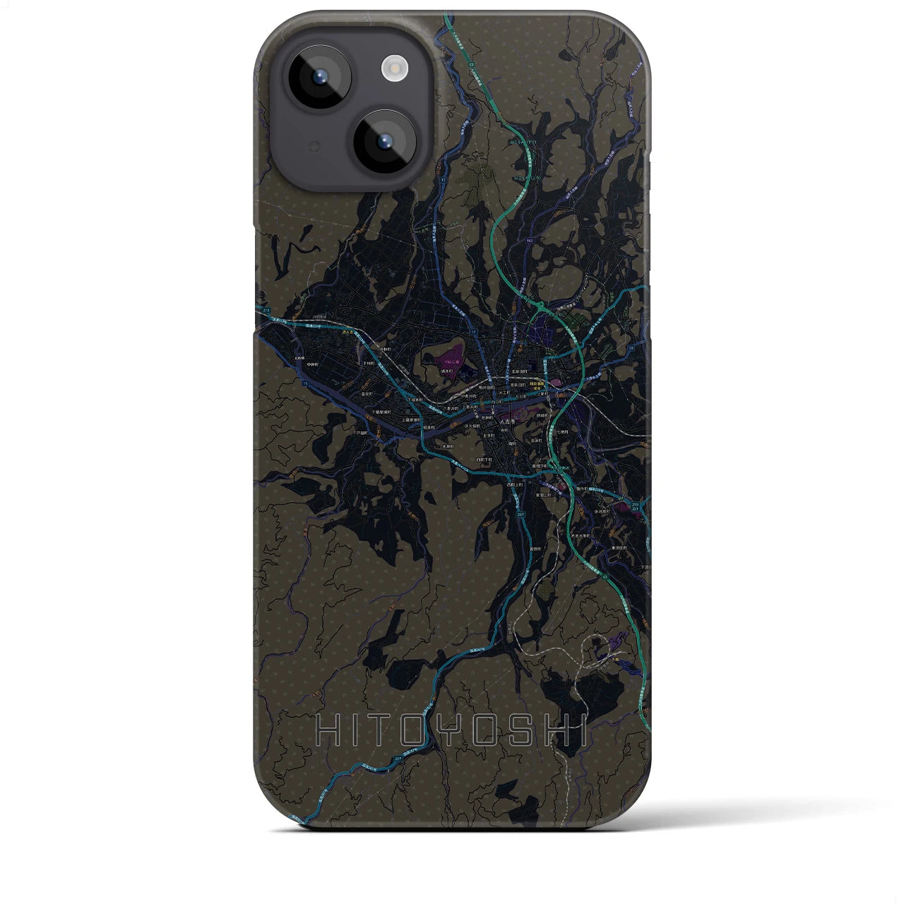 【人吉(熊本県)】地図柄iPhoneケース(バックカバータイプ)