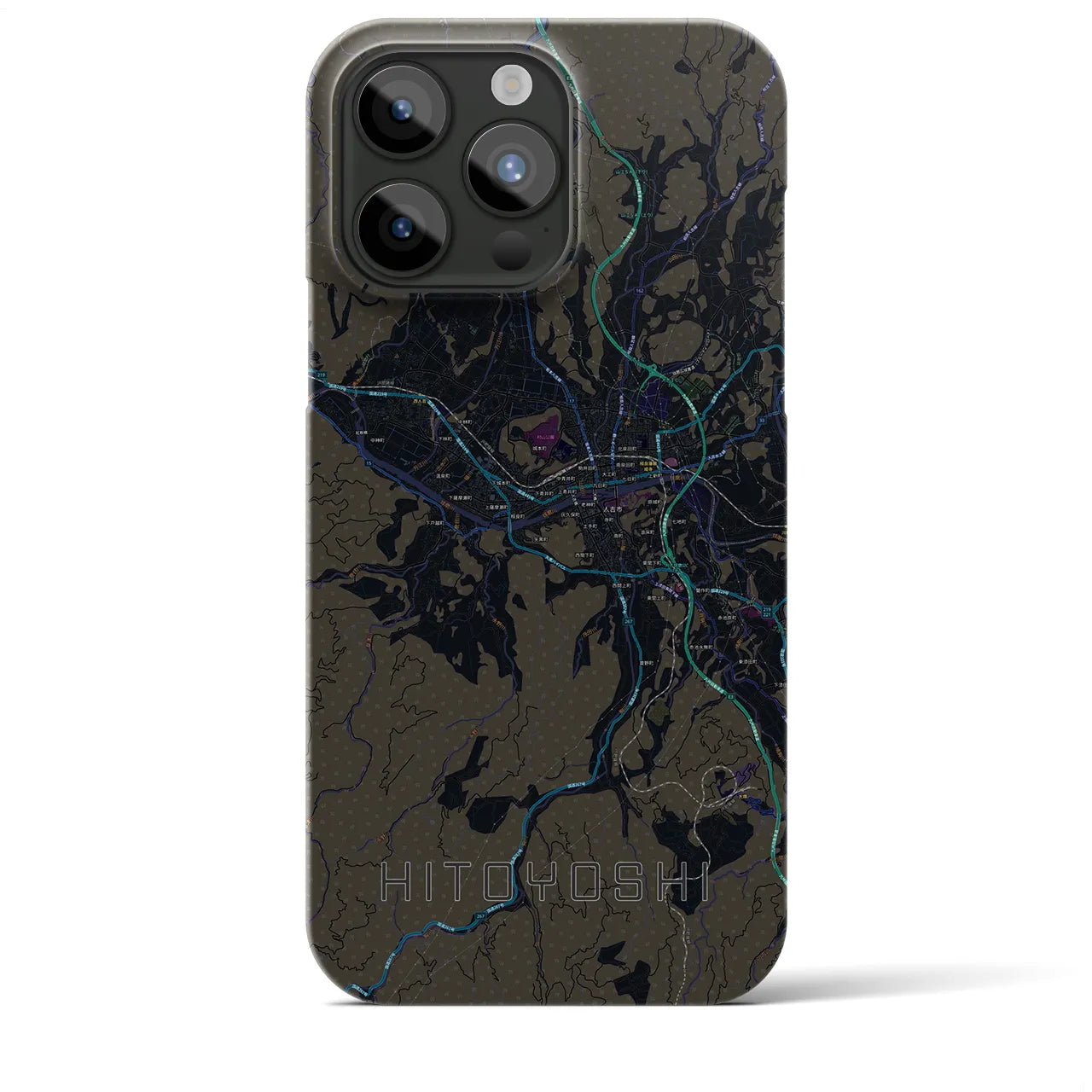 【人吉(熊本県)】地図柄iPhoneケース(バックカバータイプ)