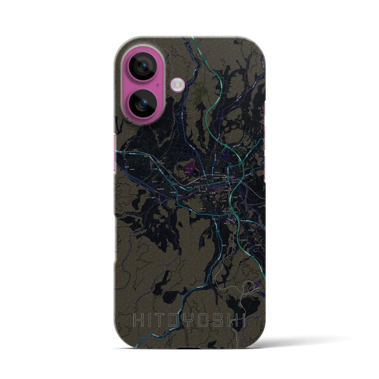 【人吉(熊本県)】地図柄iPhoneケース(バックカバータイプ)