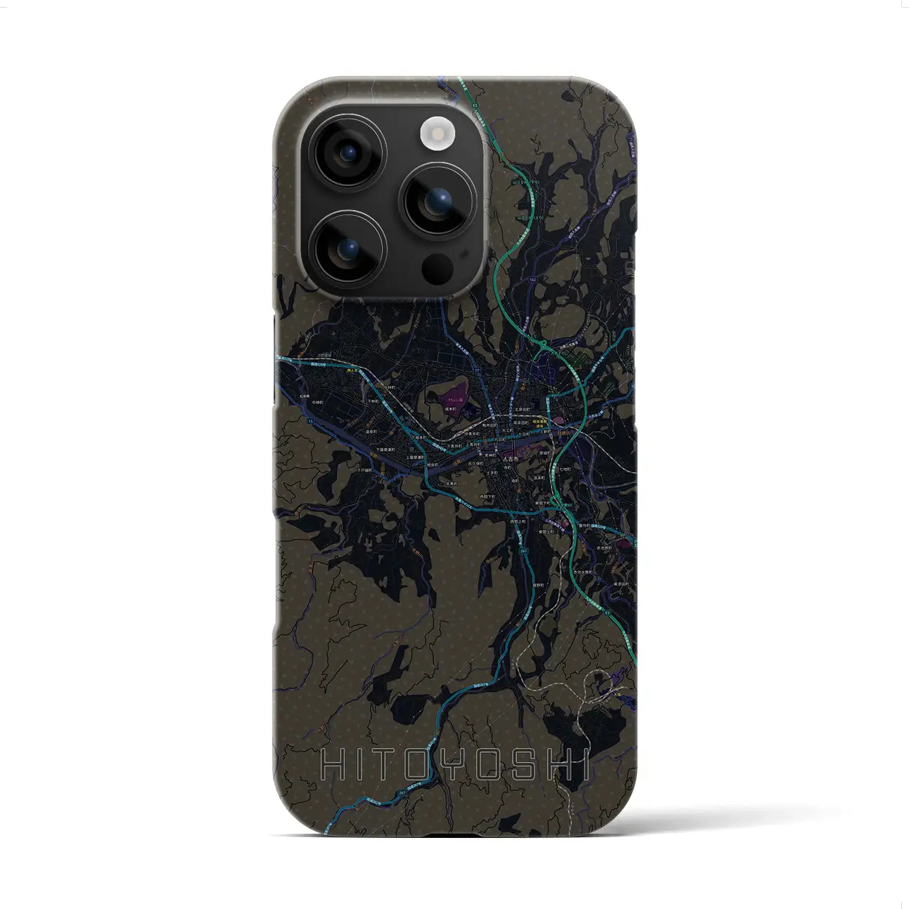 【人吉(熊本県)】地図柄iPhoneケース(バックカバータイプ)