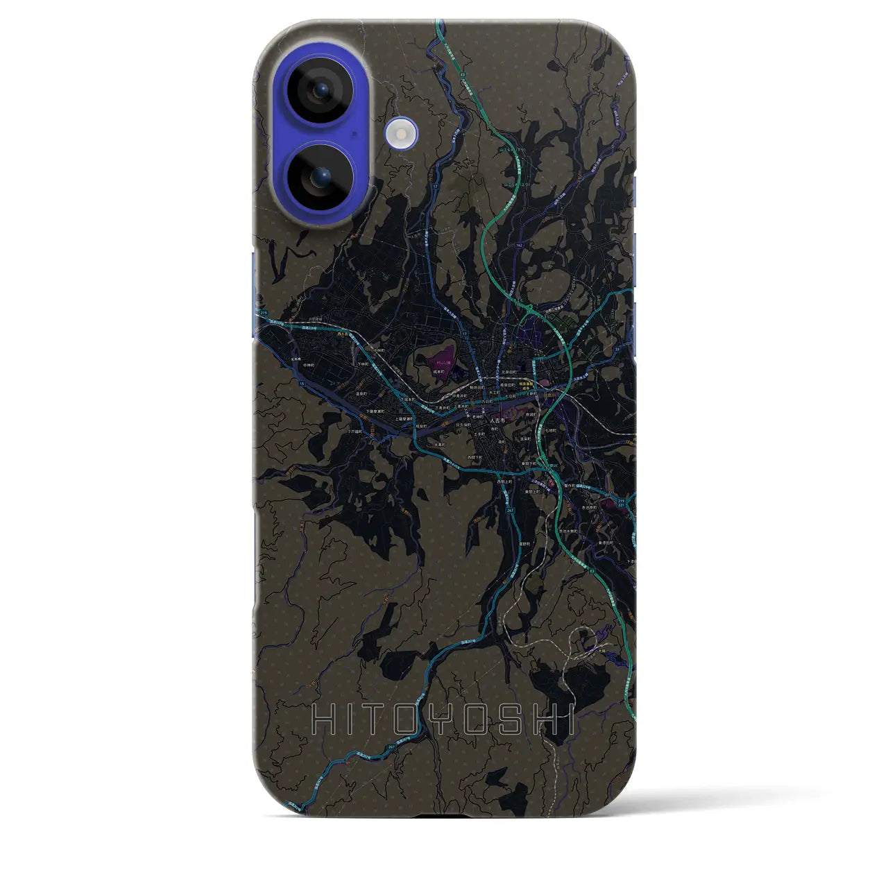 【人吉(熊本県)】地図柄iPhoneケース(バックカバータイプ)