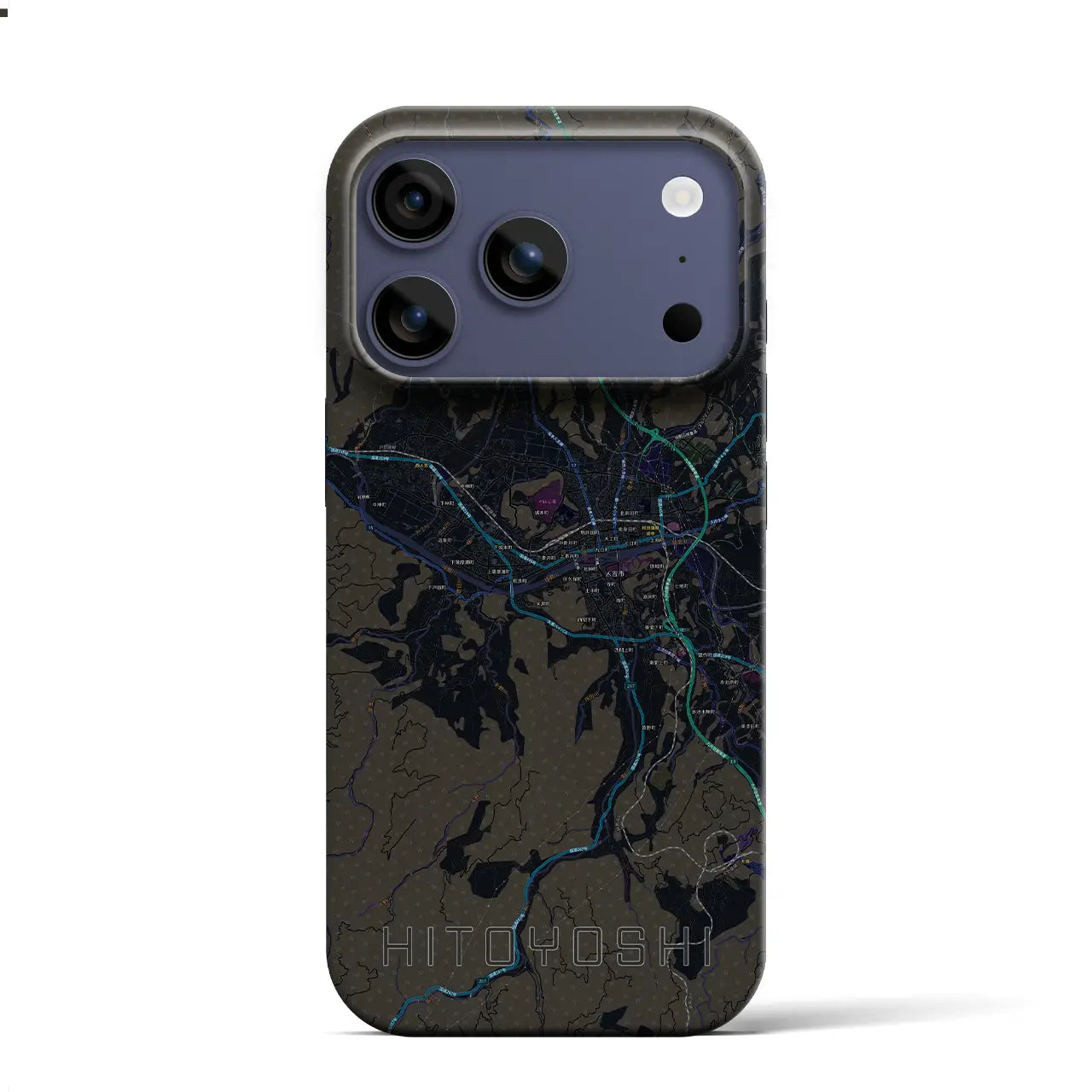 【人吉(熊本県)】地図柄iPhoneケース(バックカバータイプ)