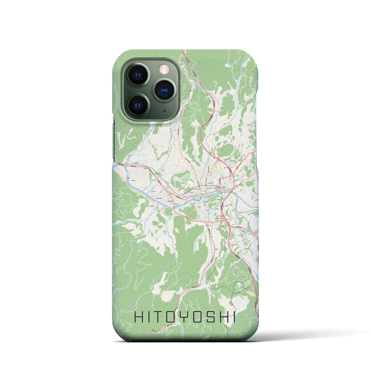 【人吉(熊本県)】地図柄iPhoneケース(バックカバータイプ)