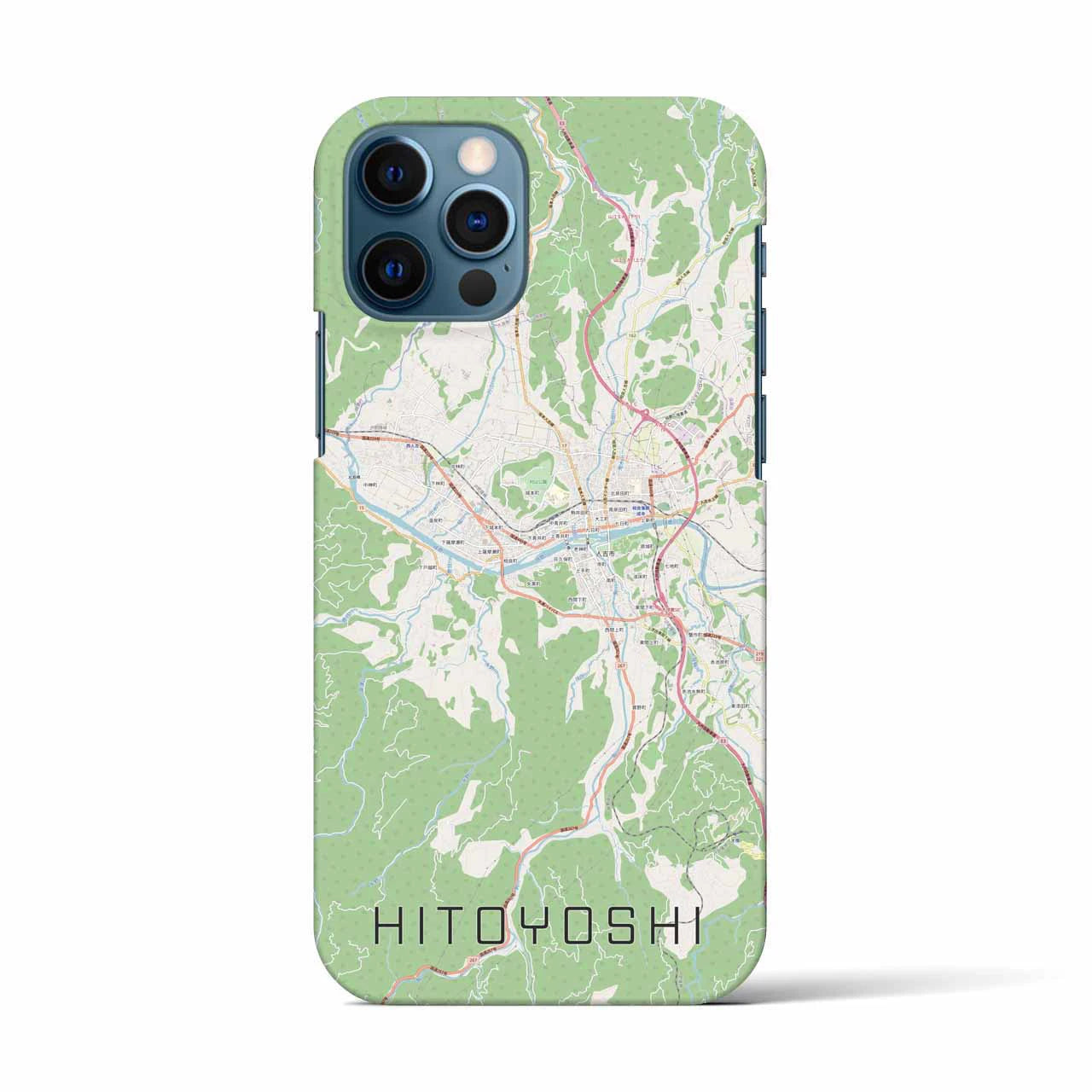 【人吉(熊本県)】地図柄iPhoneケース(バックカバータイプ)