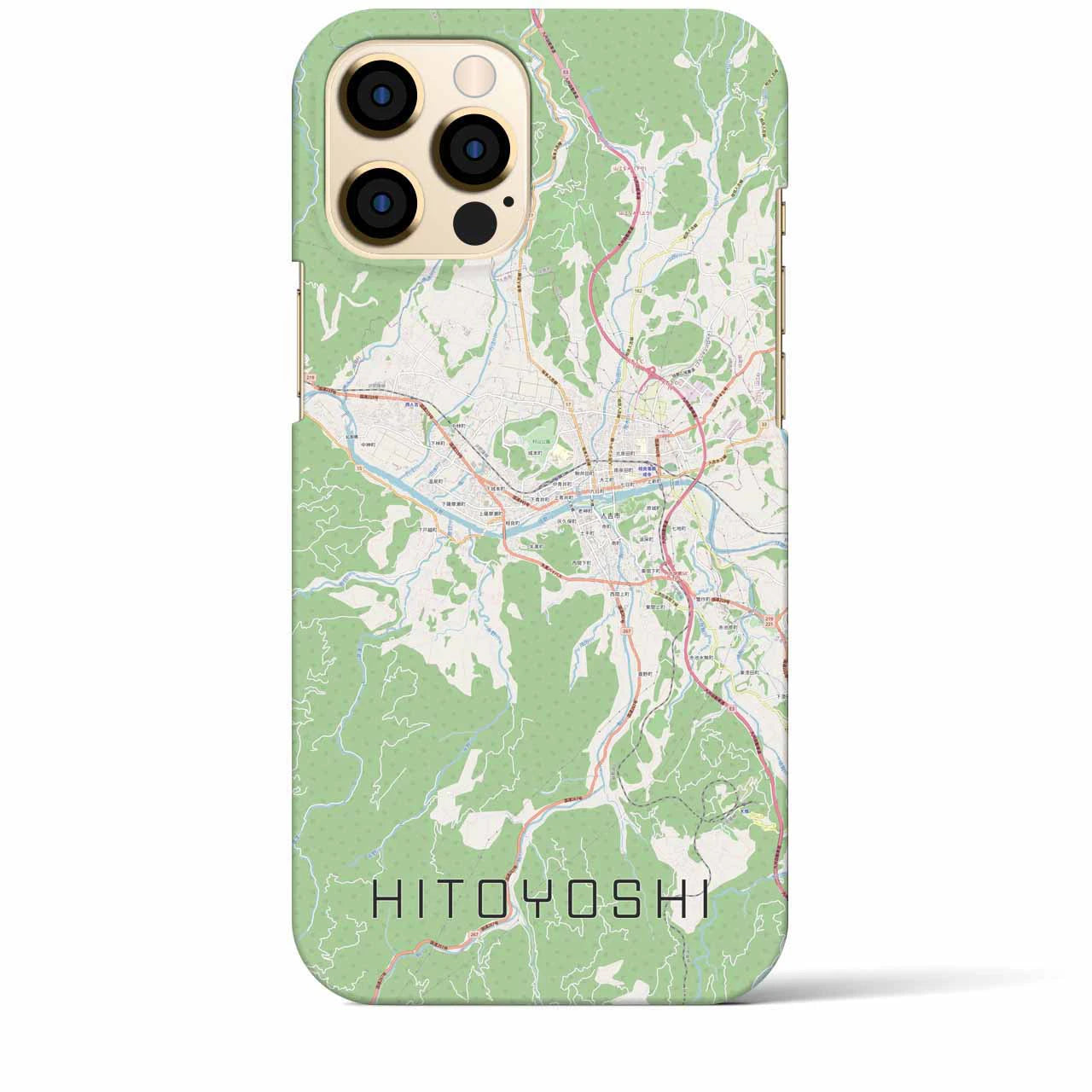 【人吉(熊本県)】地図柄iPhoneケース(バックカバータイプ)