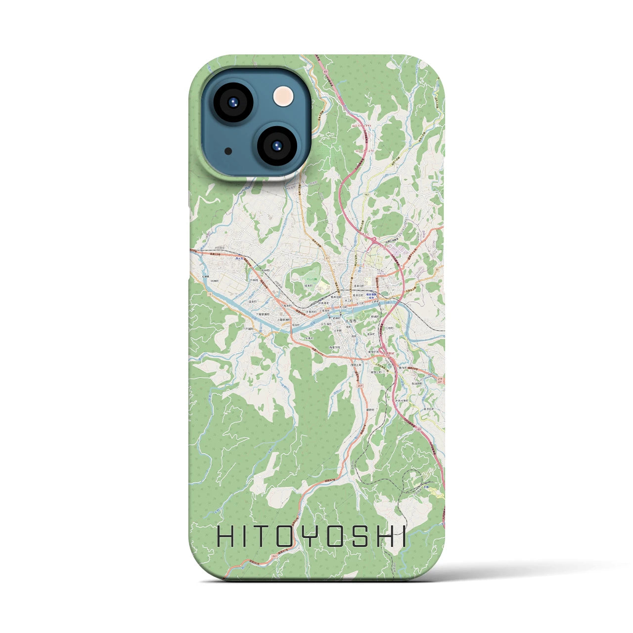 【人吉(熊本県)】地図柄iPhoneケース(バックカバータイプ)